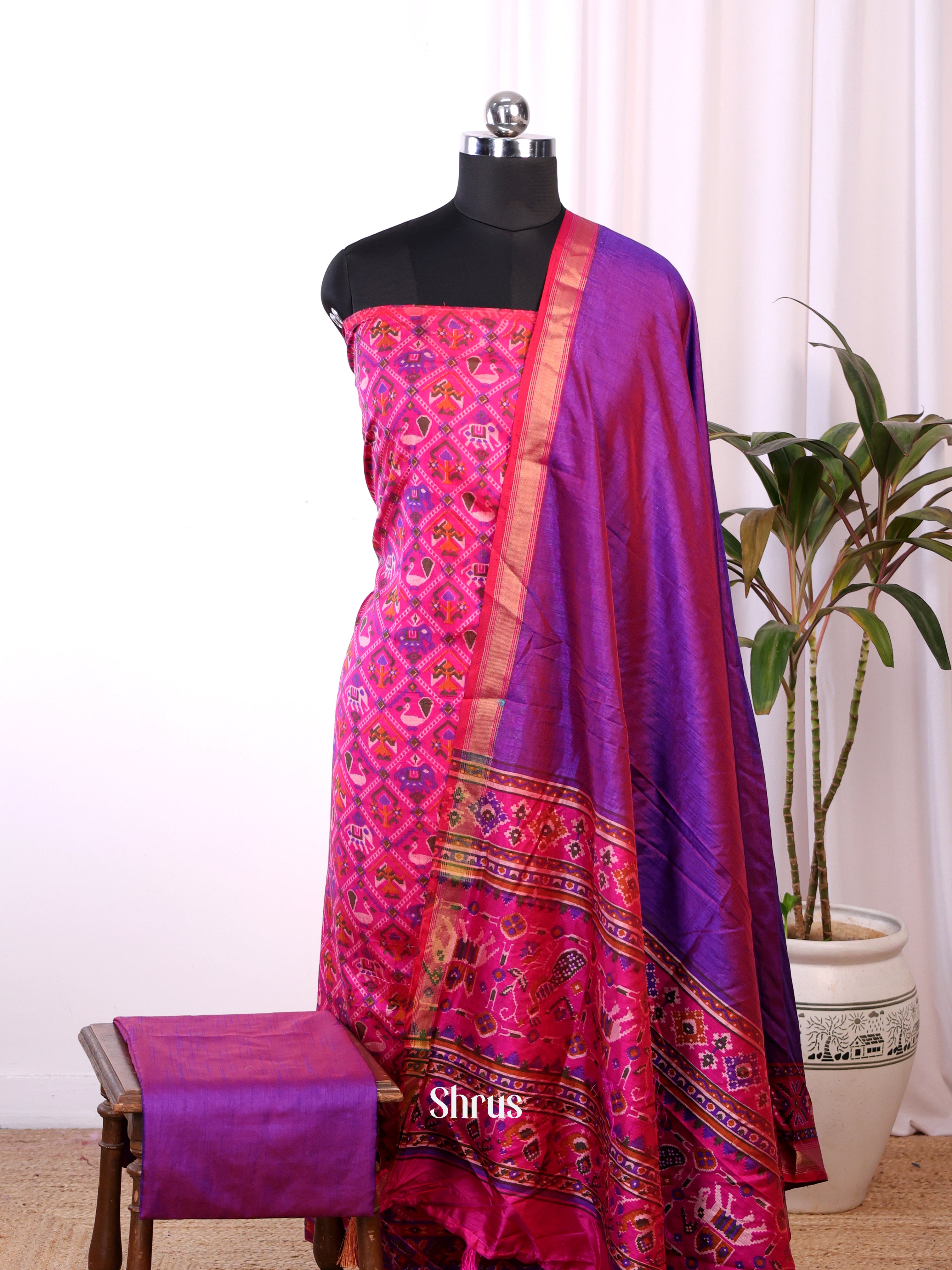 Pink & Purple - semi patola salwar