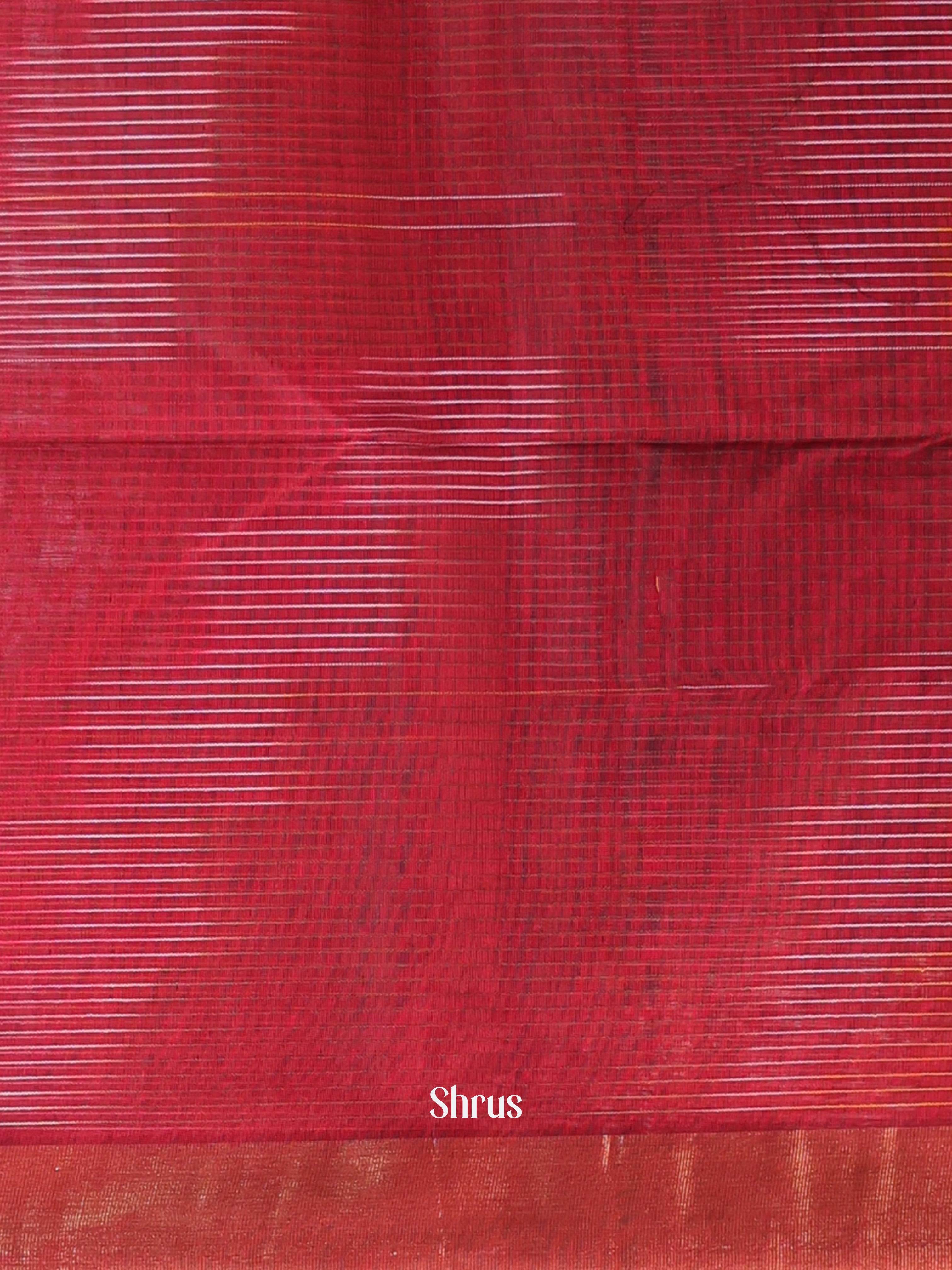 Red & Brown - Ikkat Kora Saree