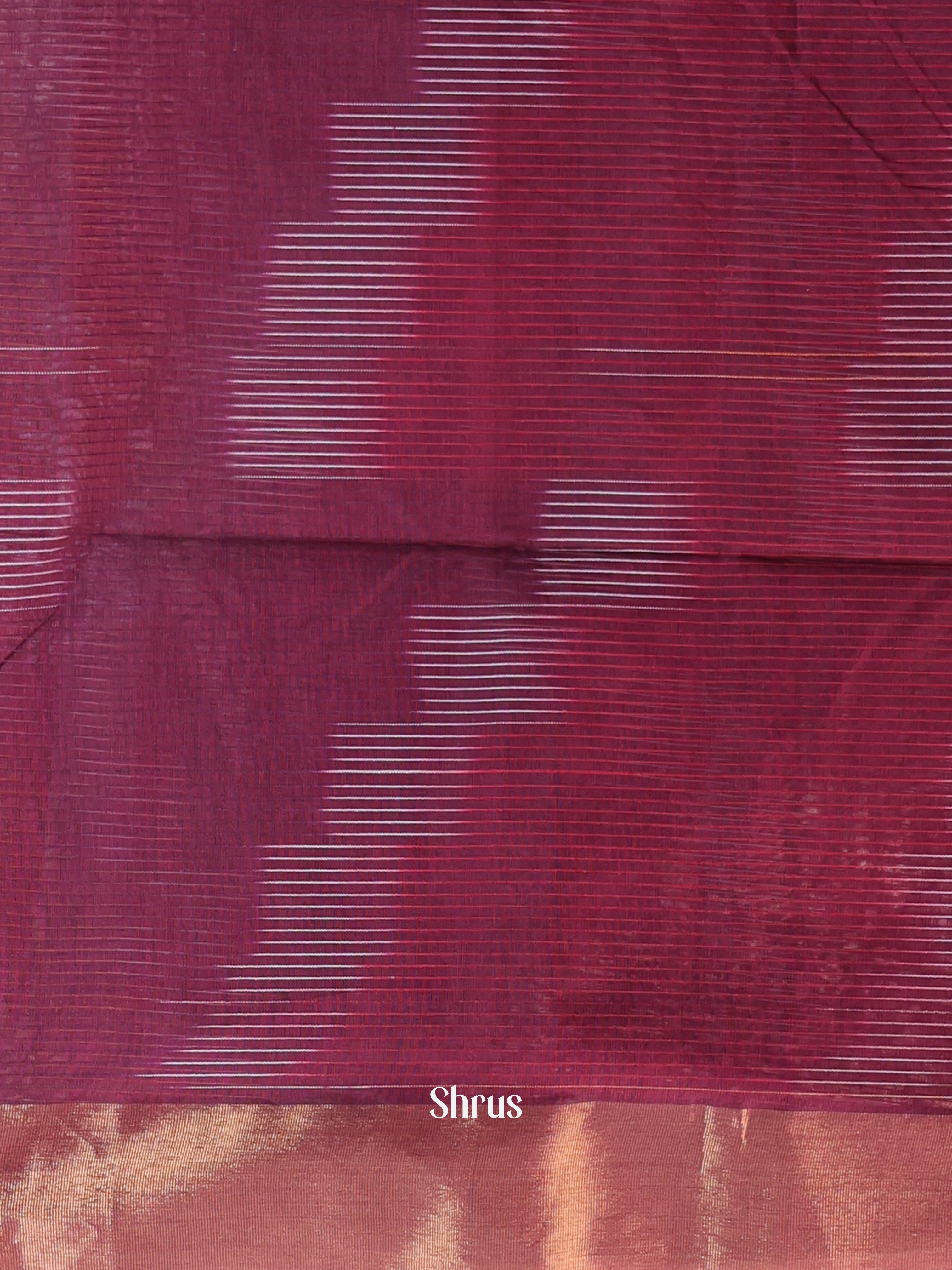 Maroon & Brown - Ikkat Kora Saree