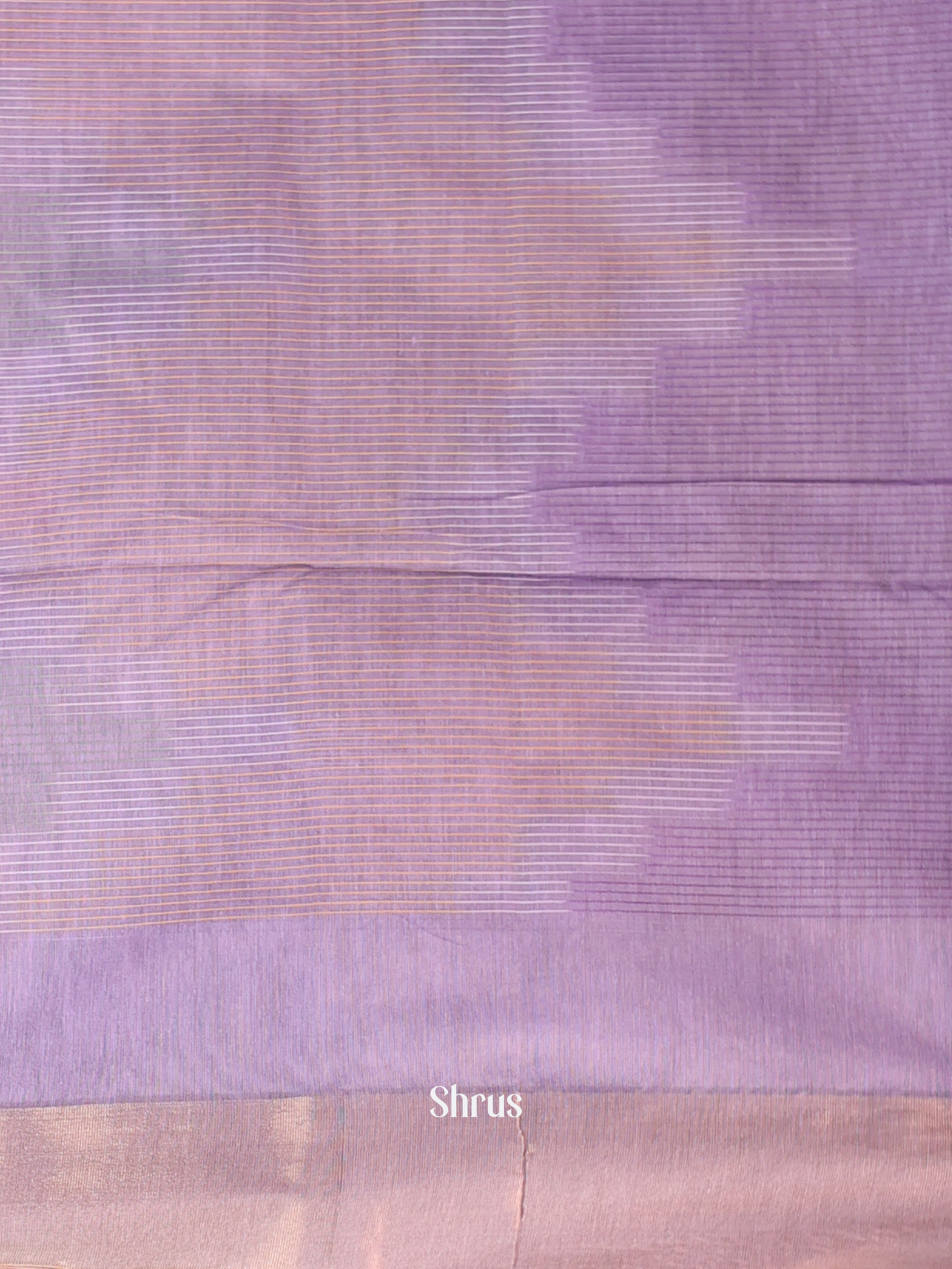 Lavender & Brown - Ikkat Kora Saree