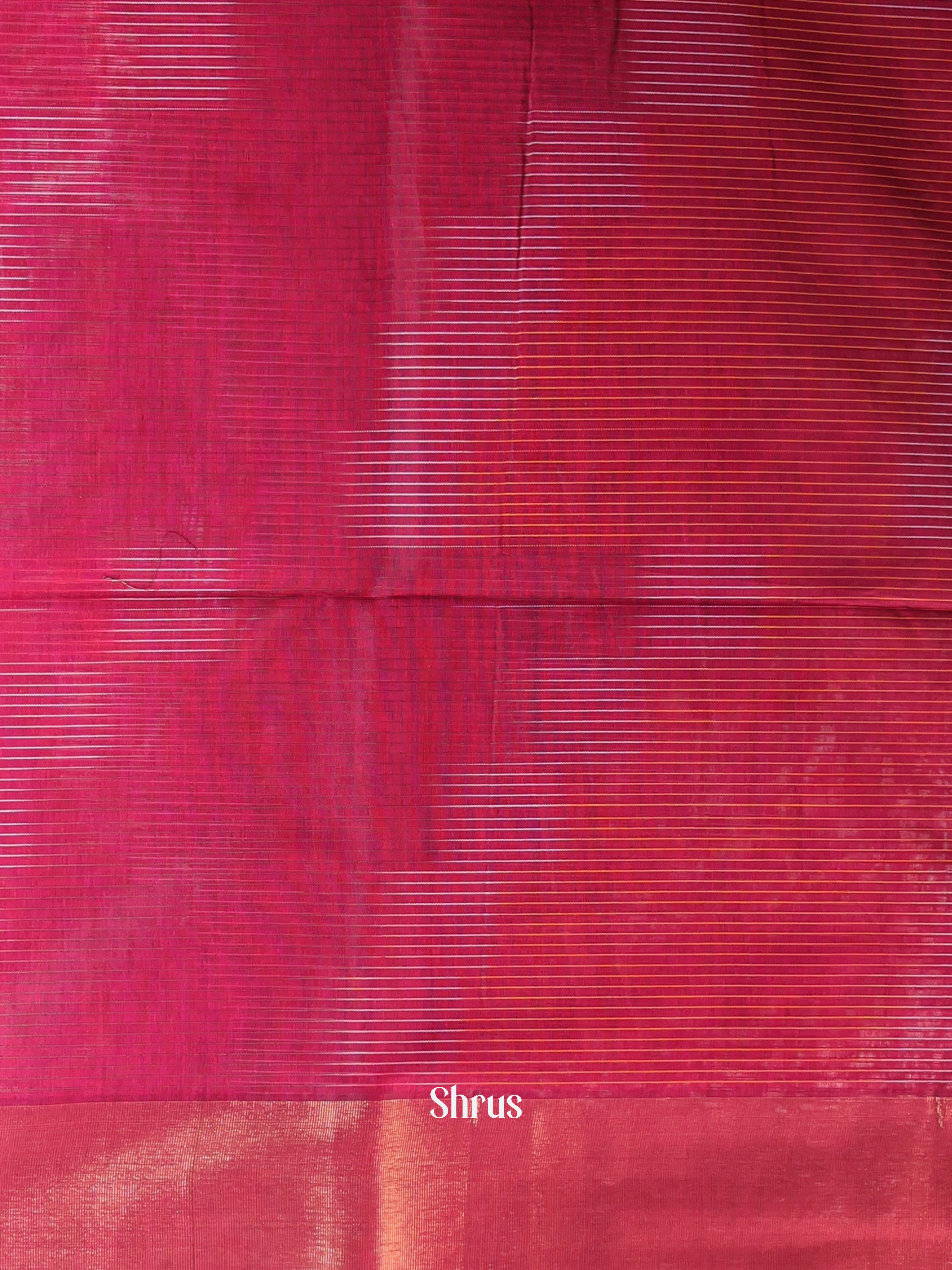 Red & Brown - Ikkat Kora Saree