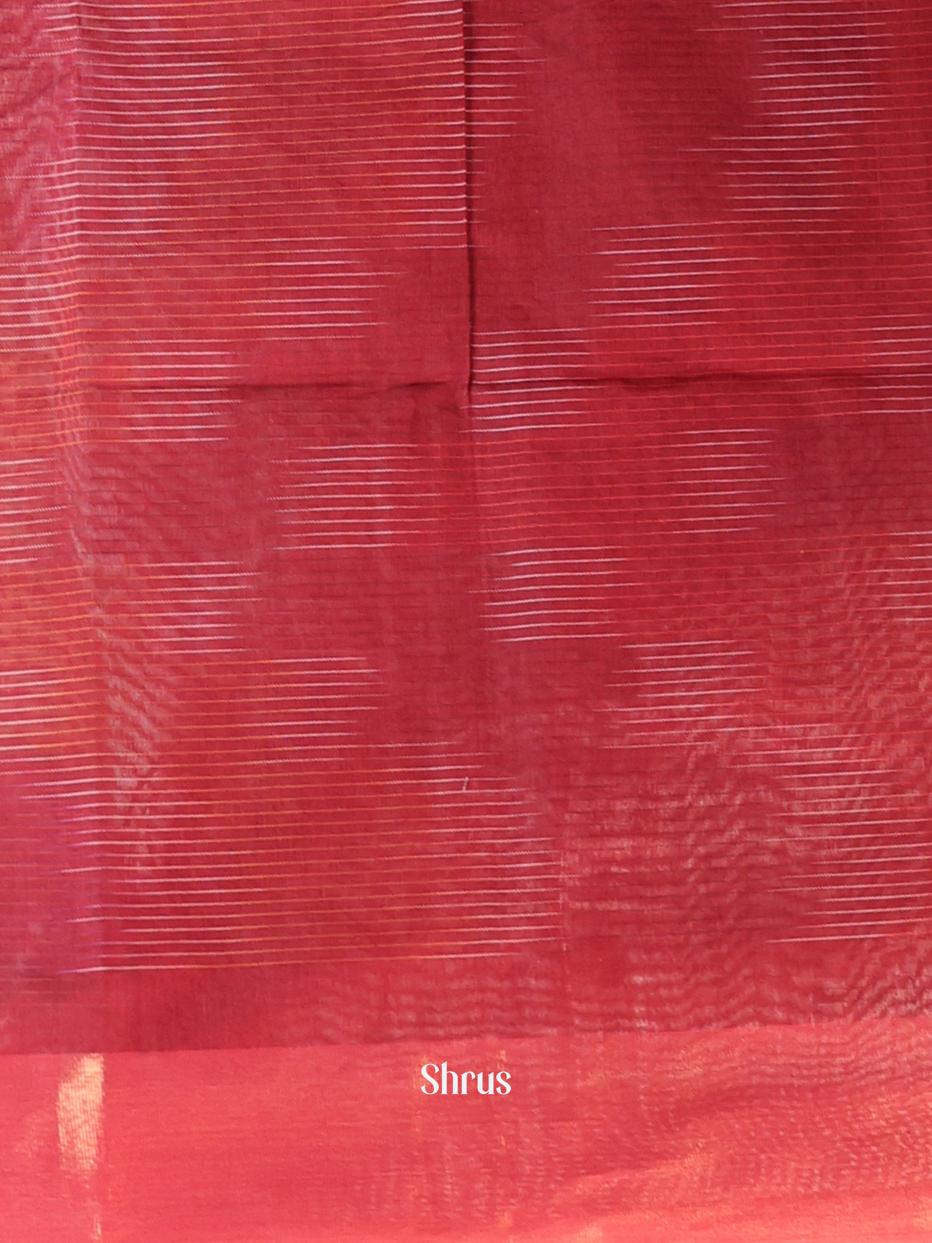 Maroon - Ikkat Kora Saree