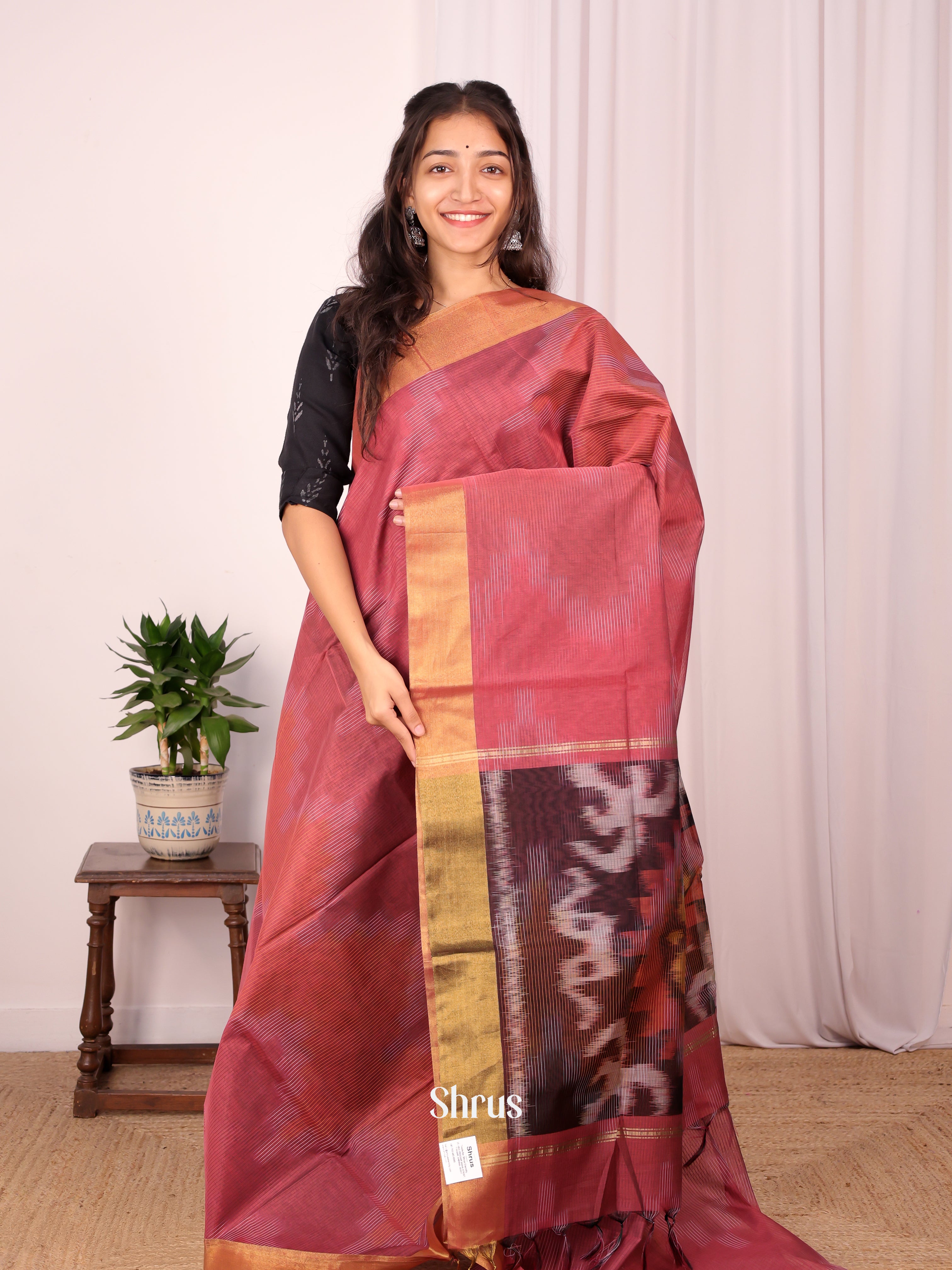 CKS15067 - Ikkat Kora Saree