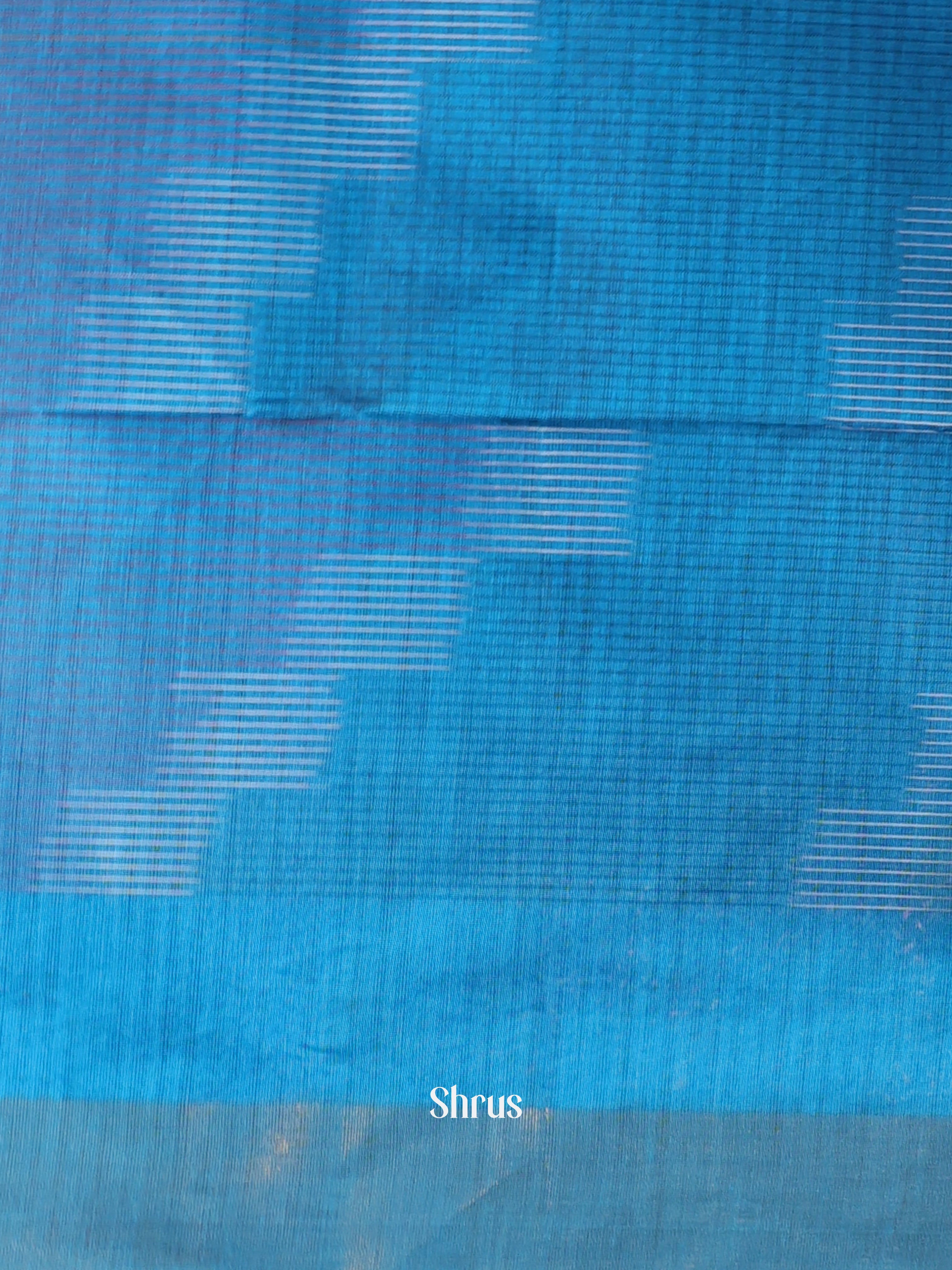 Blue - Ikkat Kora Saree