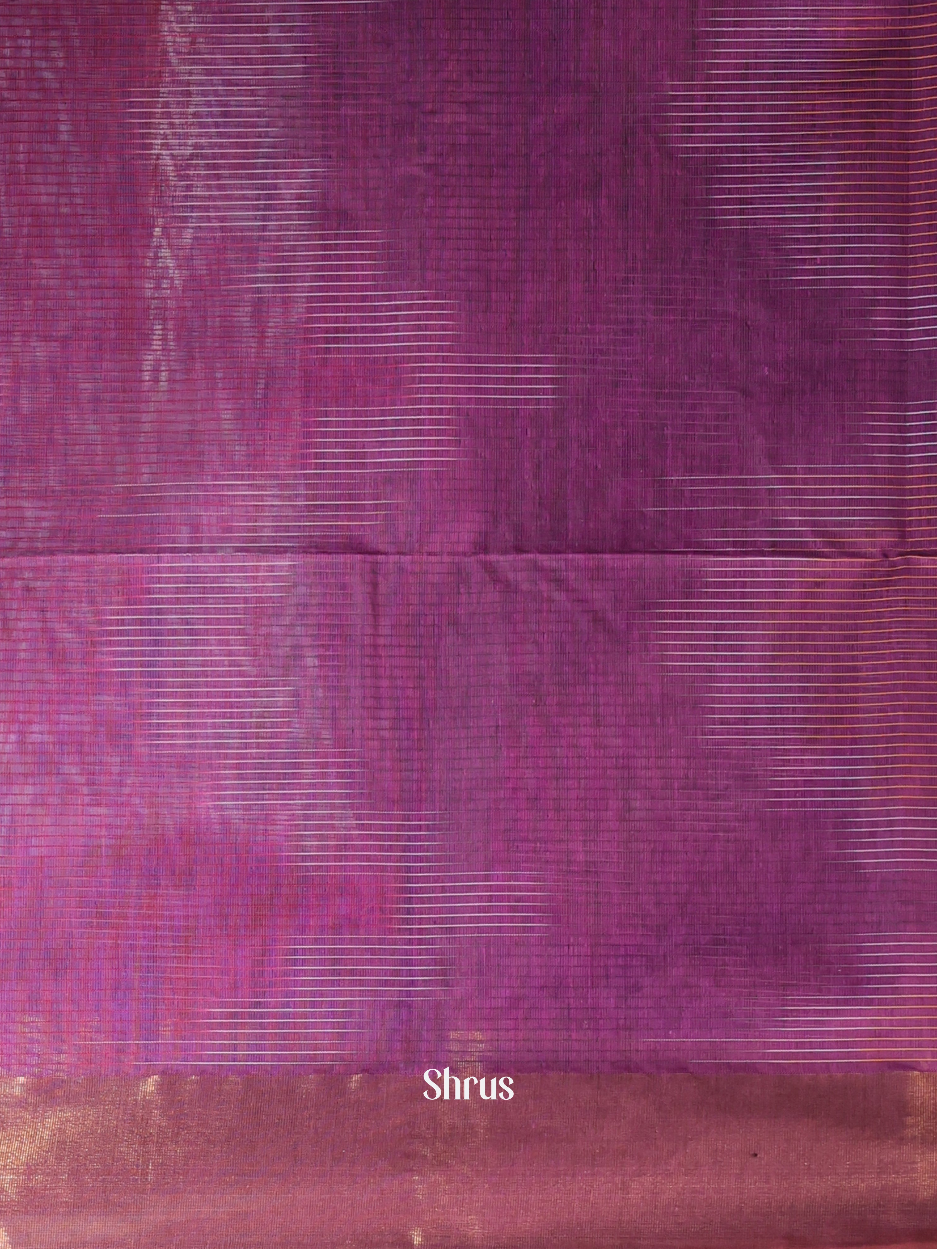 Purple & Brown - Ikkat Kora Saree