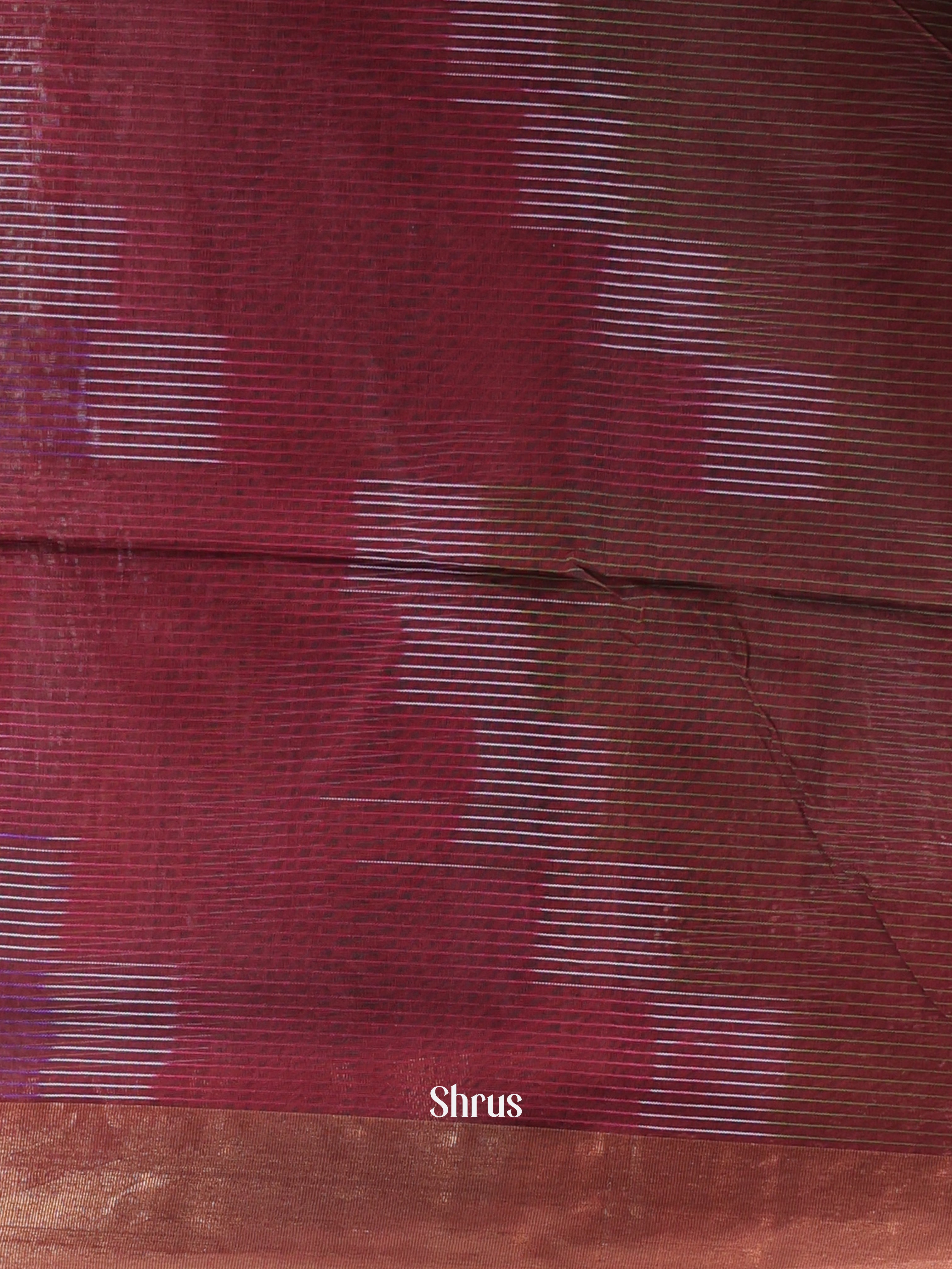 Maroon & Brown - Ikkat Kora Saree