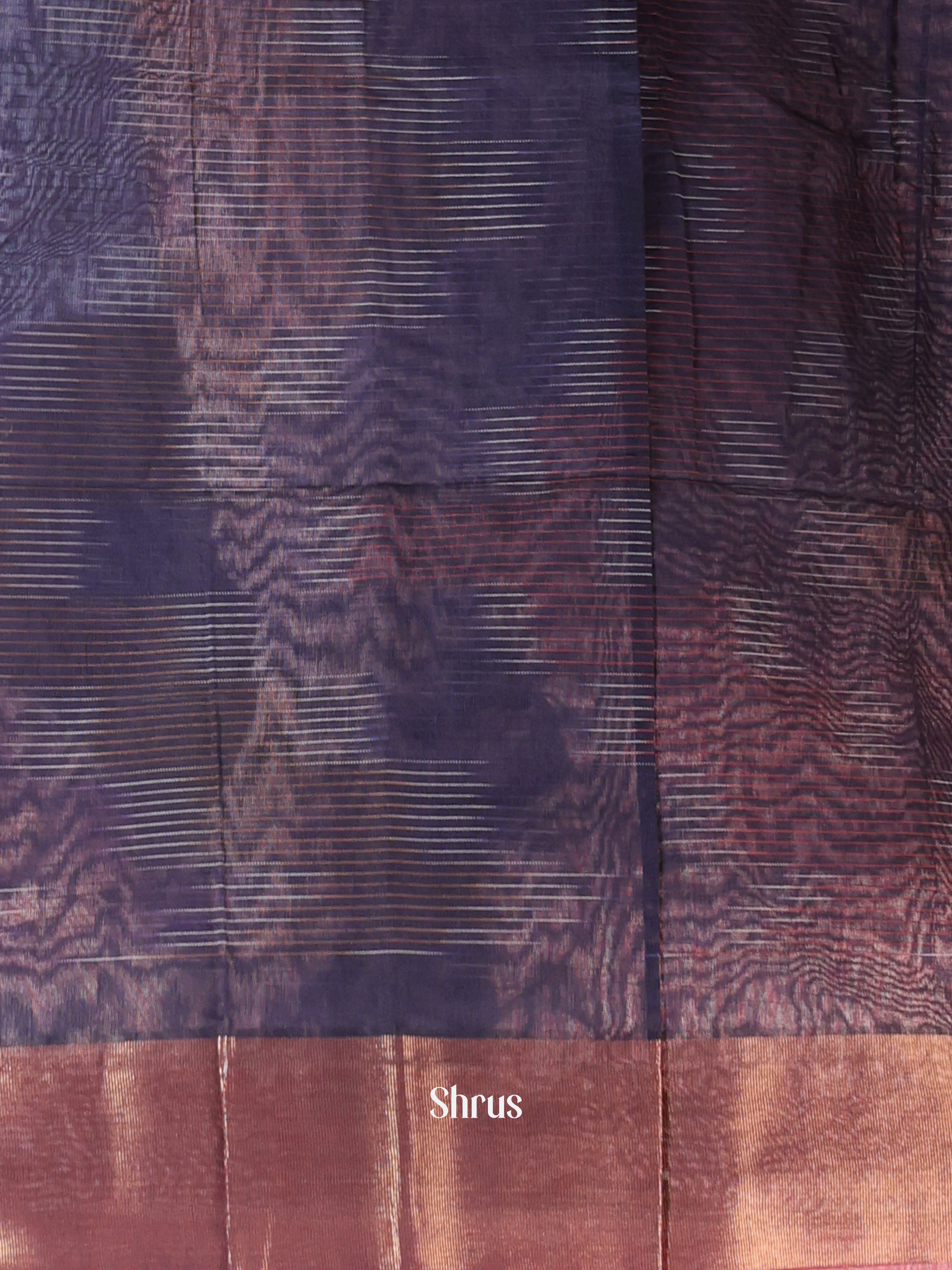 Violet & Brown- Ikkat Kora Saree