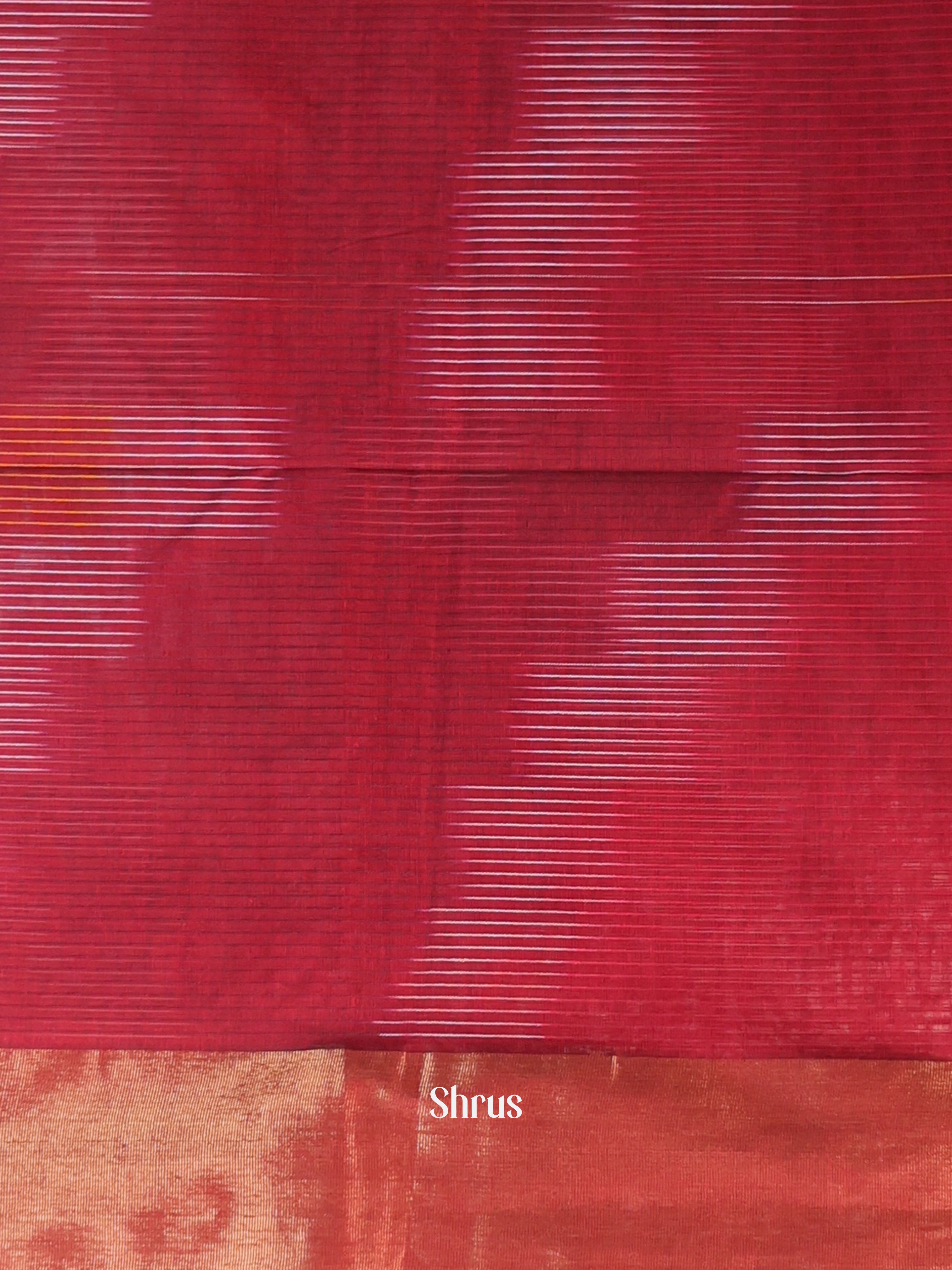 Maroon - Ikkat Kora Saree