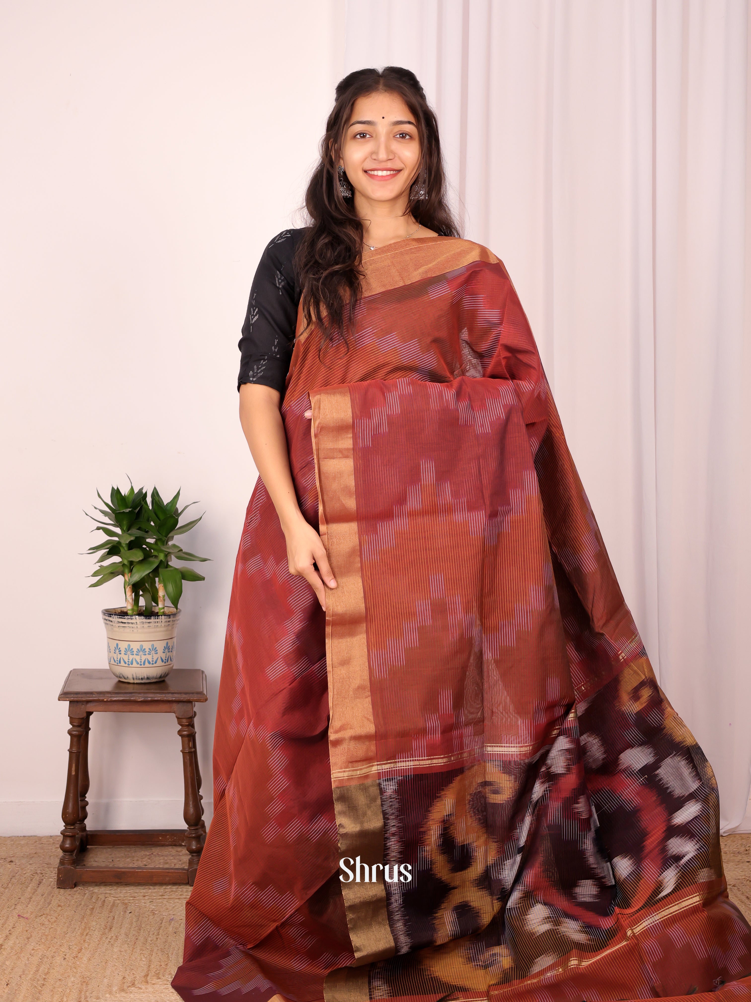 CKS15144 - Ikkat Kora Saree