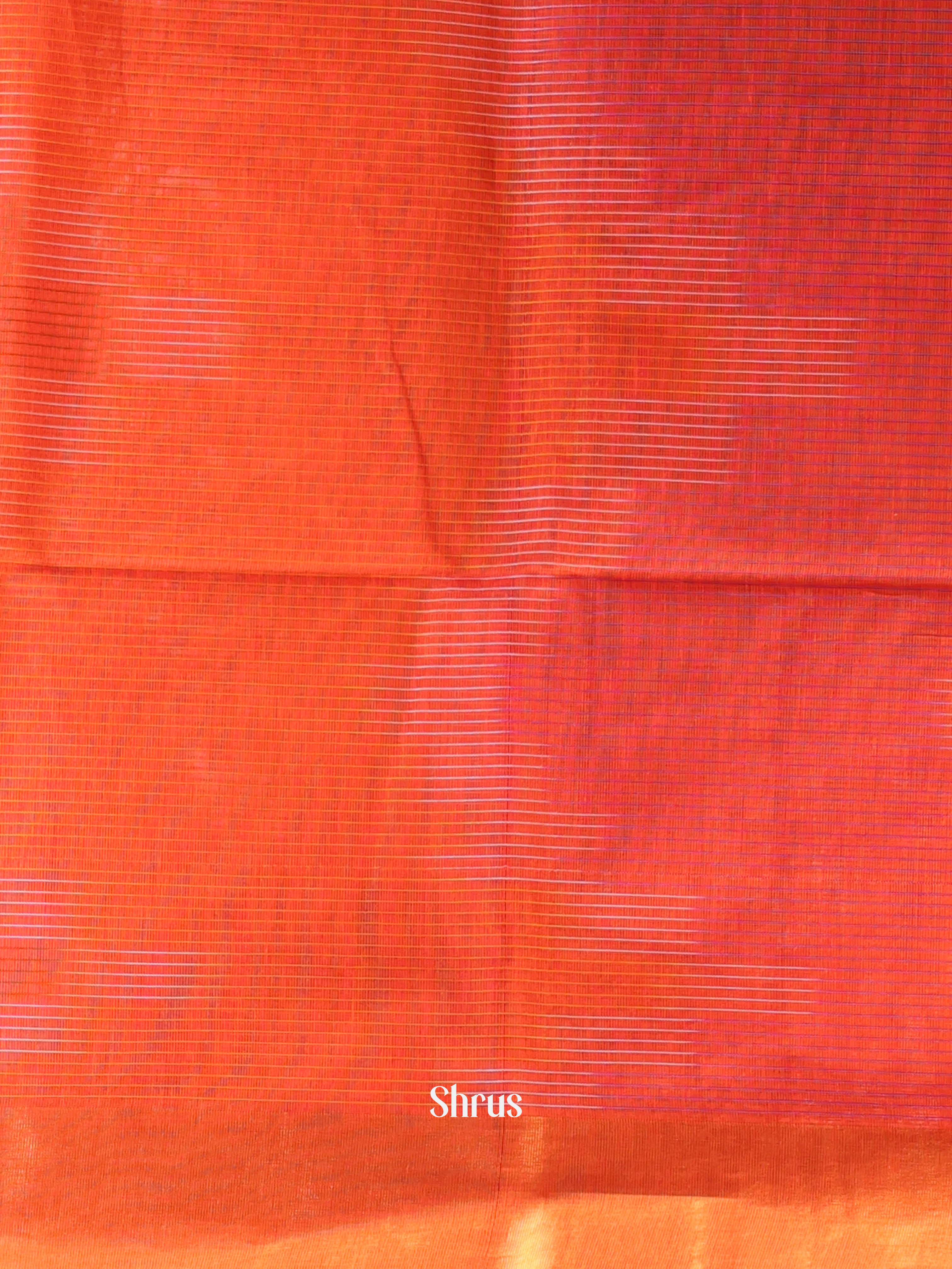 Orange & Brown - Ikkat Kora Saree