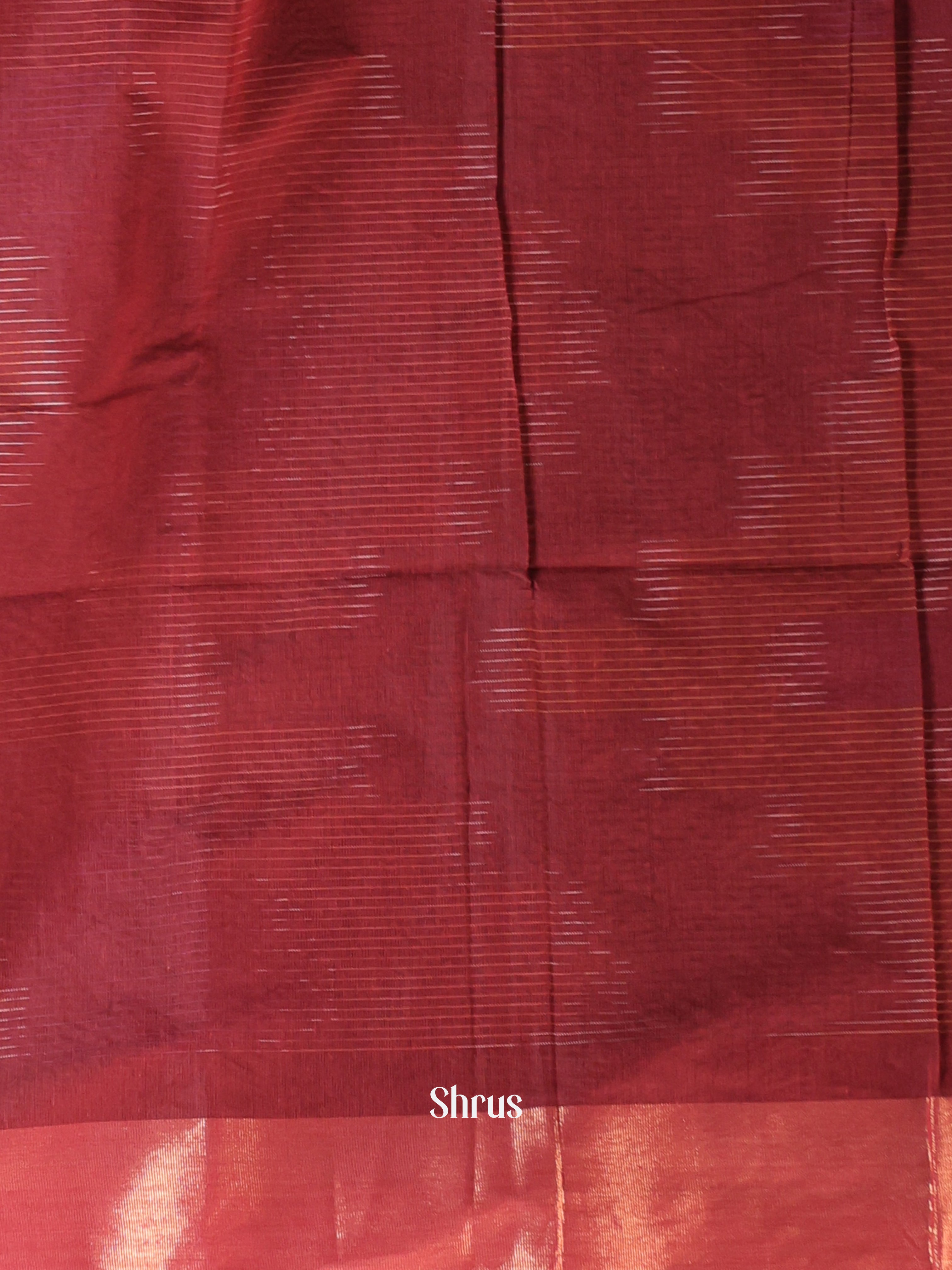 Maroon - Ikkat Kora Saree