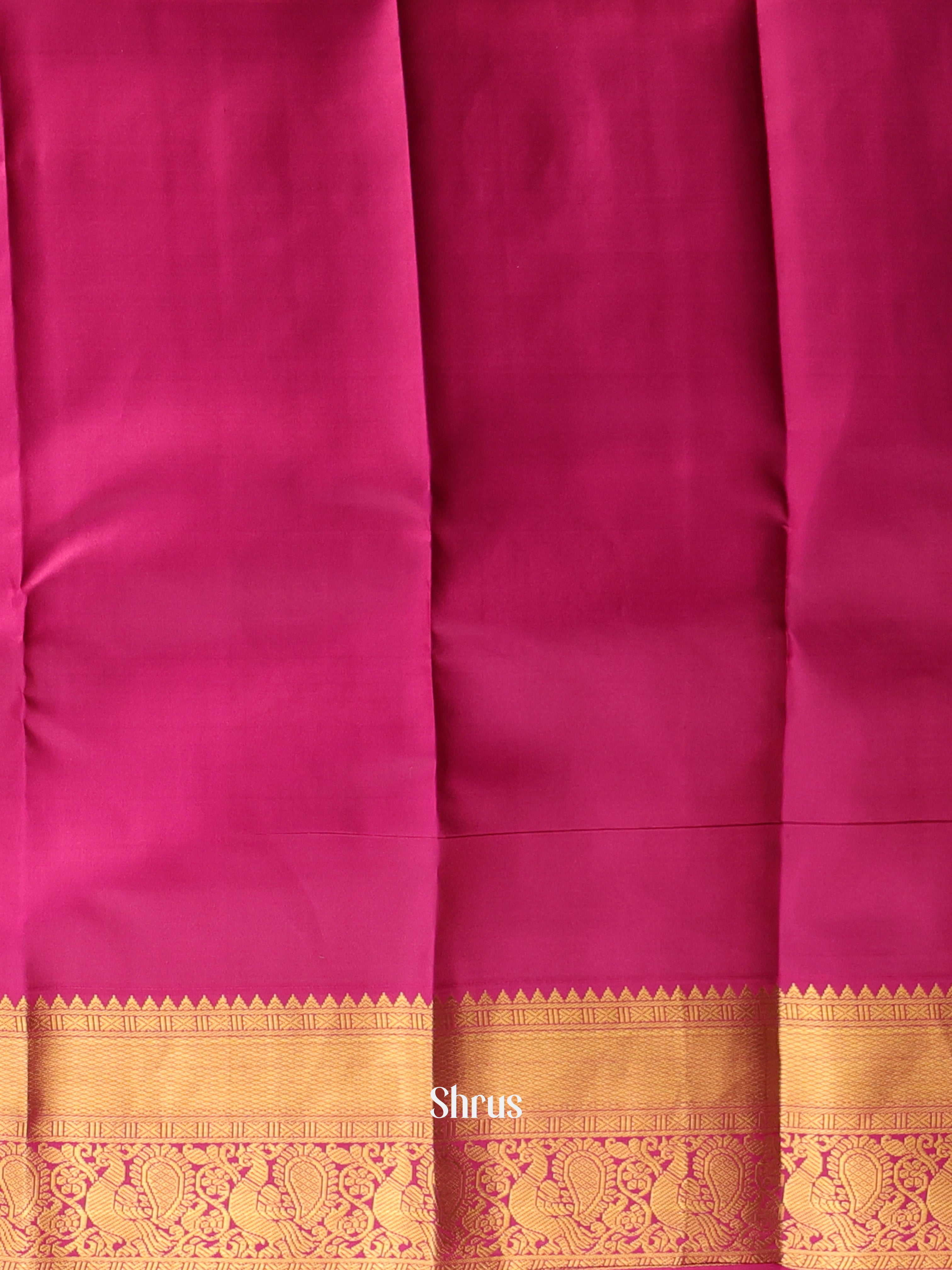 Cream & Maroon - Kanchipuram silk Saree