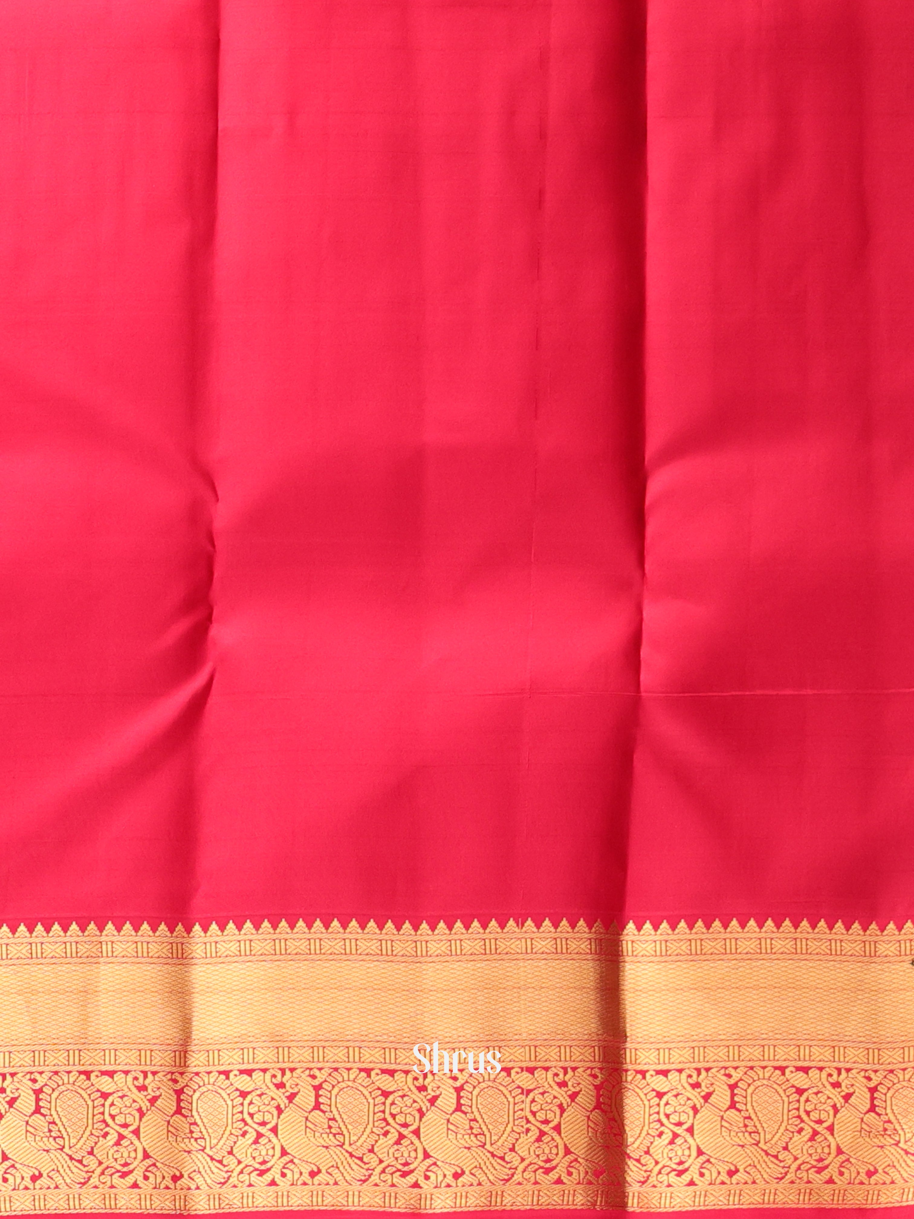 Violet & Red- Kanchipuram silk Saree - Shop on Shrus.com