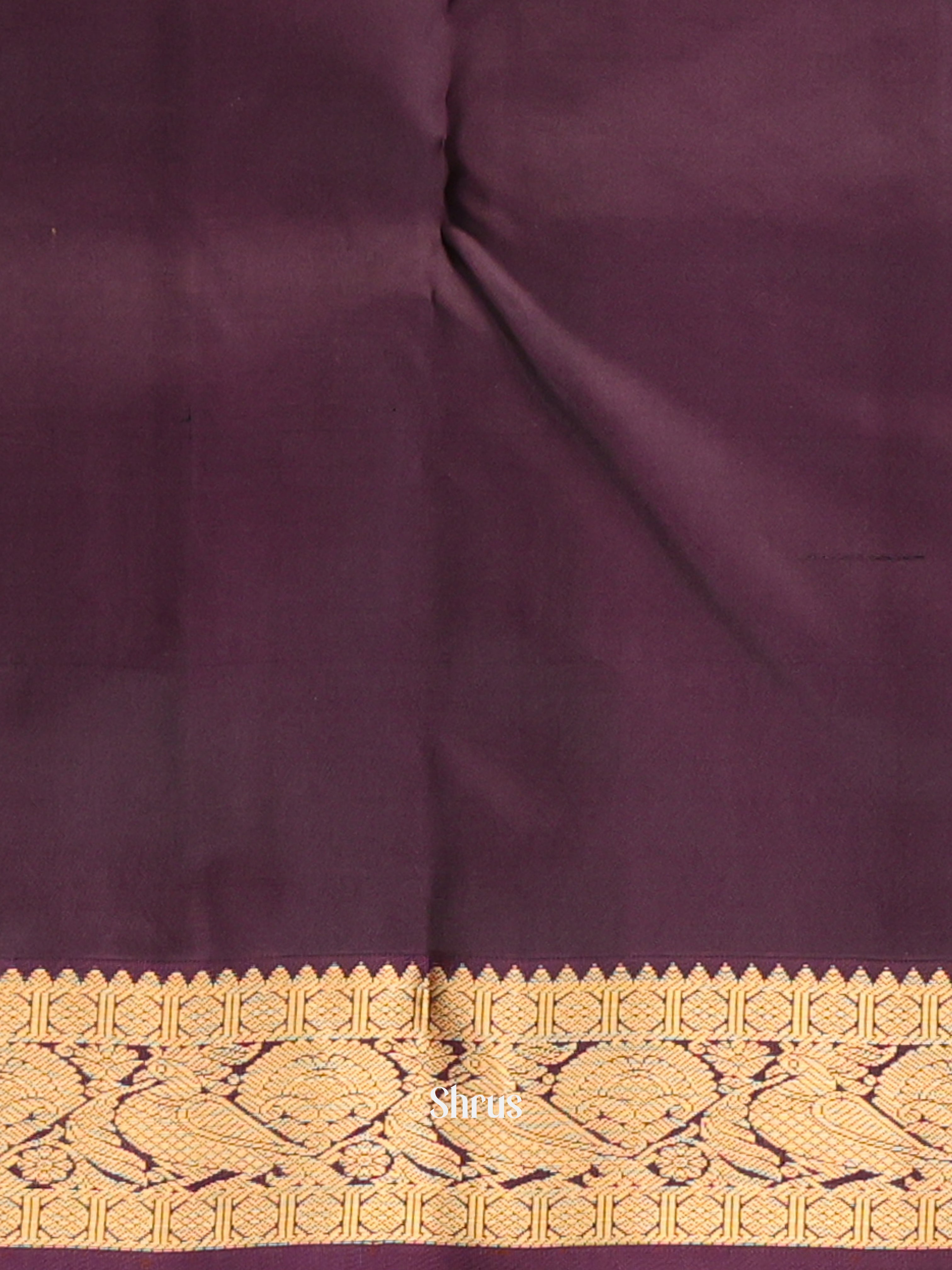 Mustardy Green & Dark Purple - Kanchipuram silk Saree