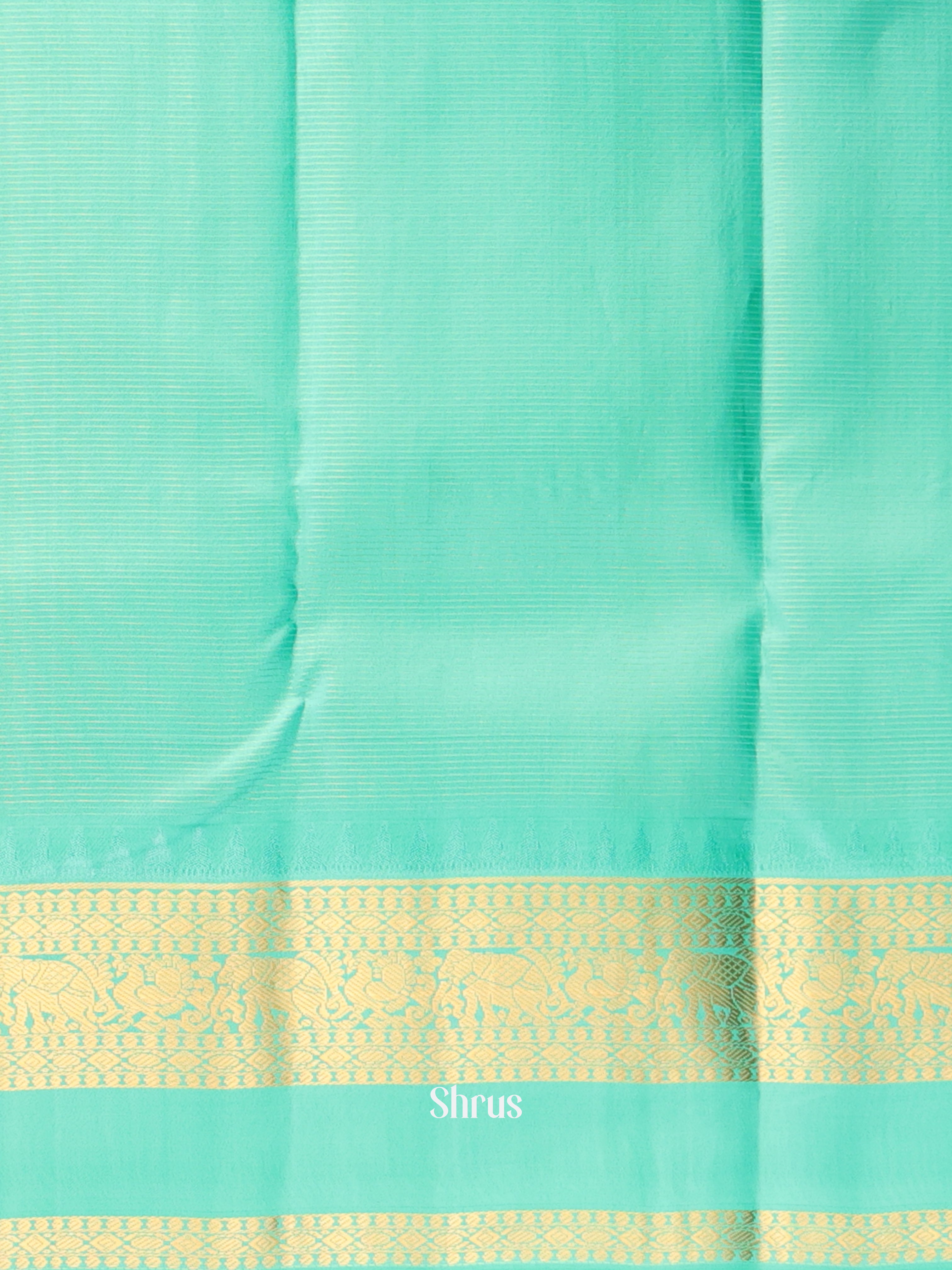 Mustardy Green  & Teal- Kanchipuram silk Saree