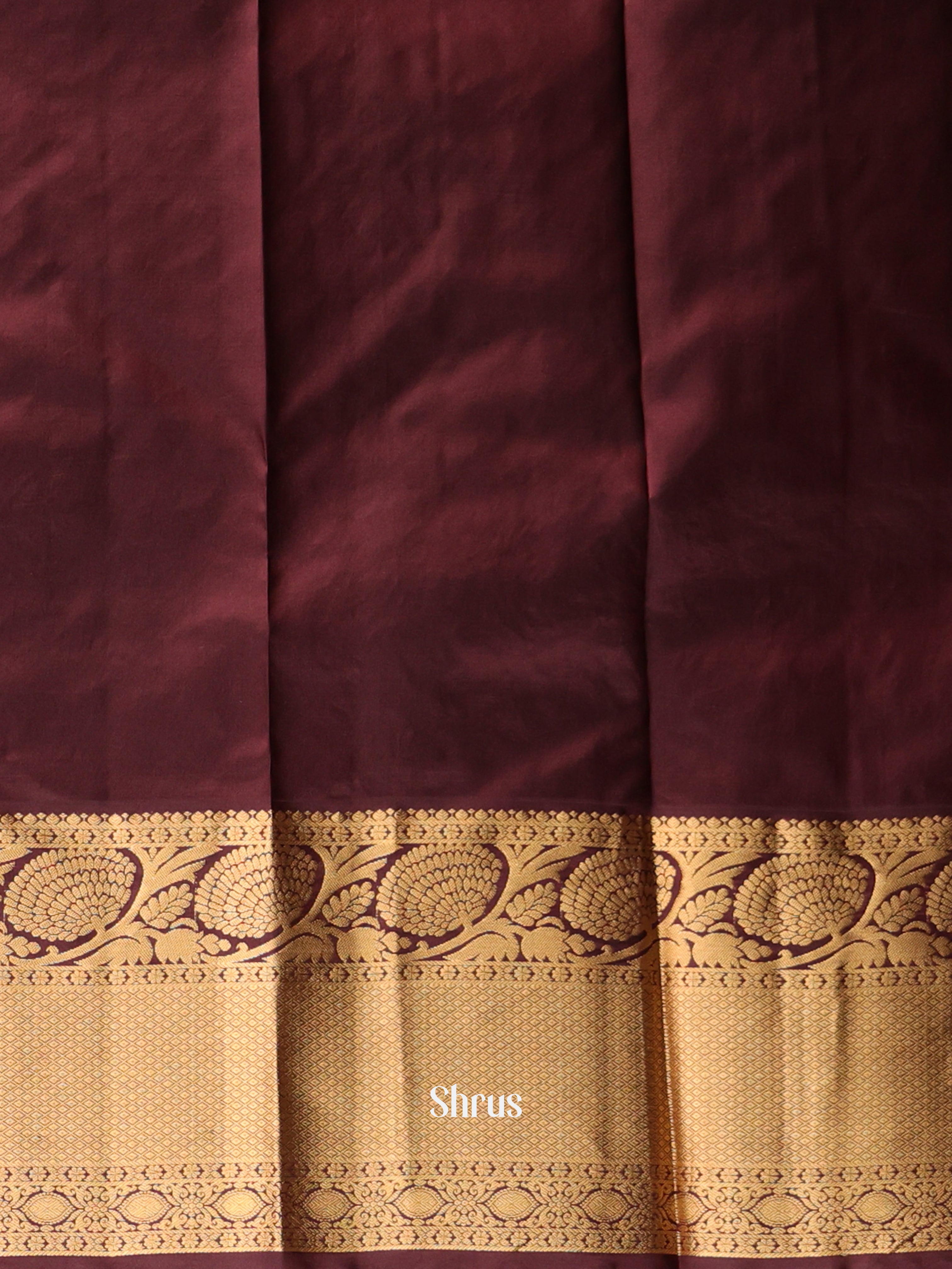 Purple & Brown- Kanchipuram silk Saree - Shop on Shrus.com