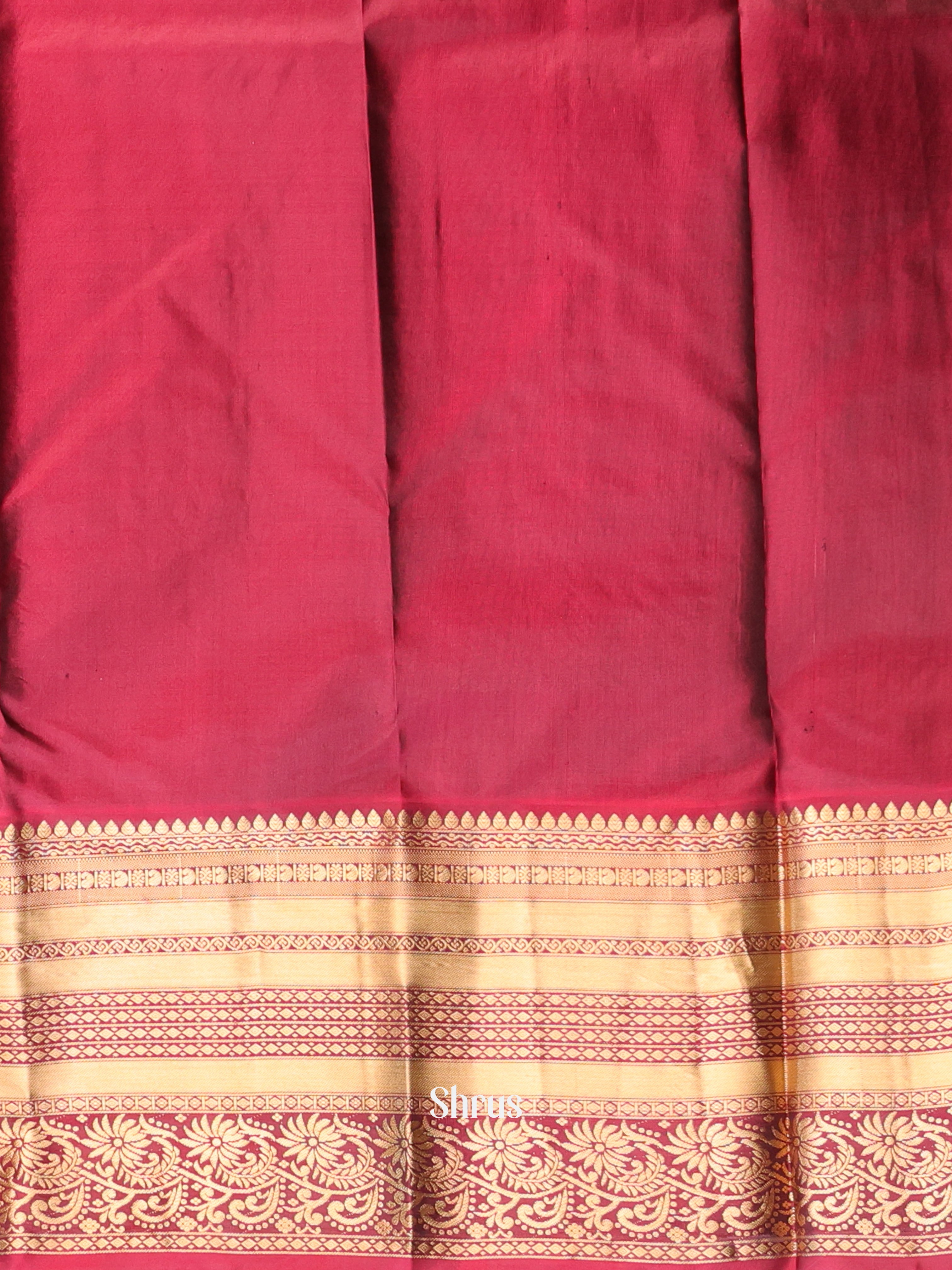 Green & Maroon - Kanchipuram silk Saree - Shop on Shrus.com