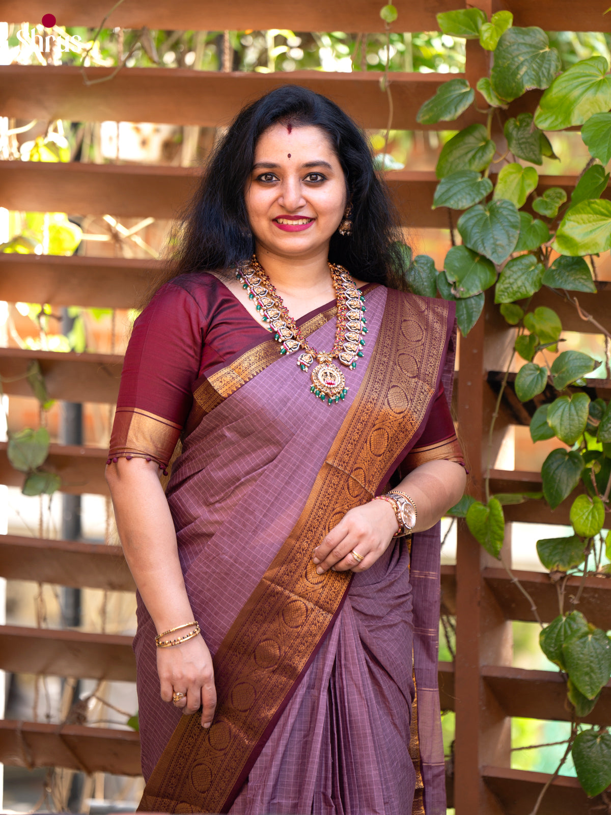 Dusty Pink & Brown - Chettinad Cotton Saree