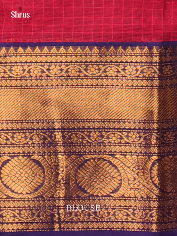 Maroon & Blue - Chettinad Cotton Saree