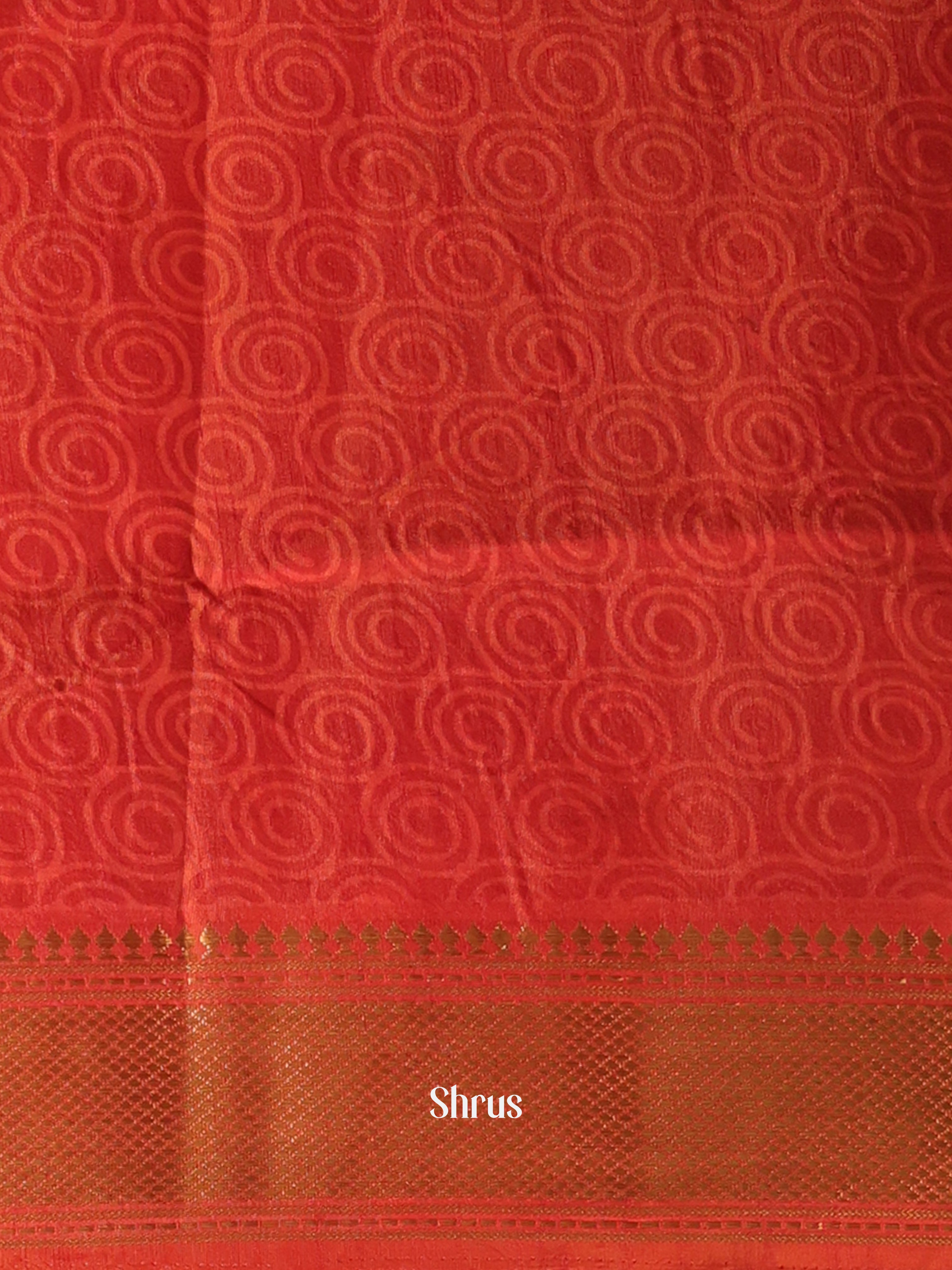 Mustard & Red - Semi Patola Saree