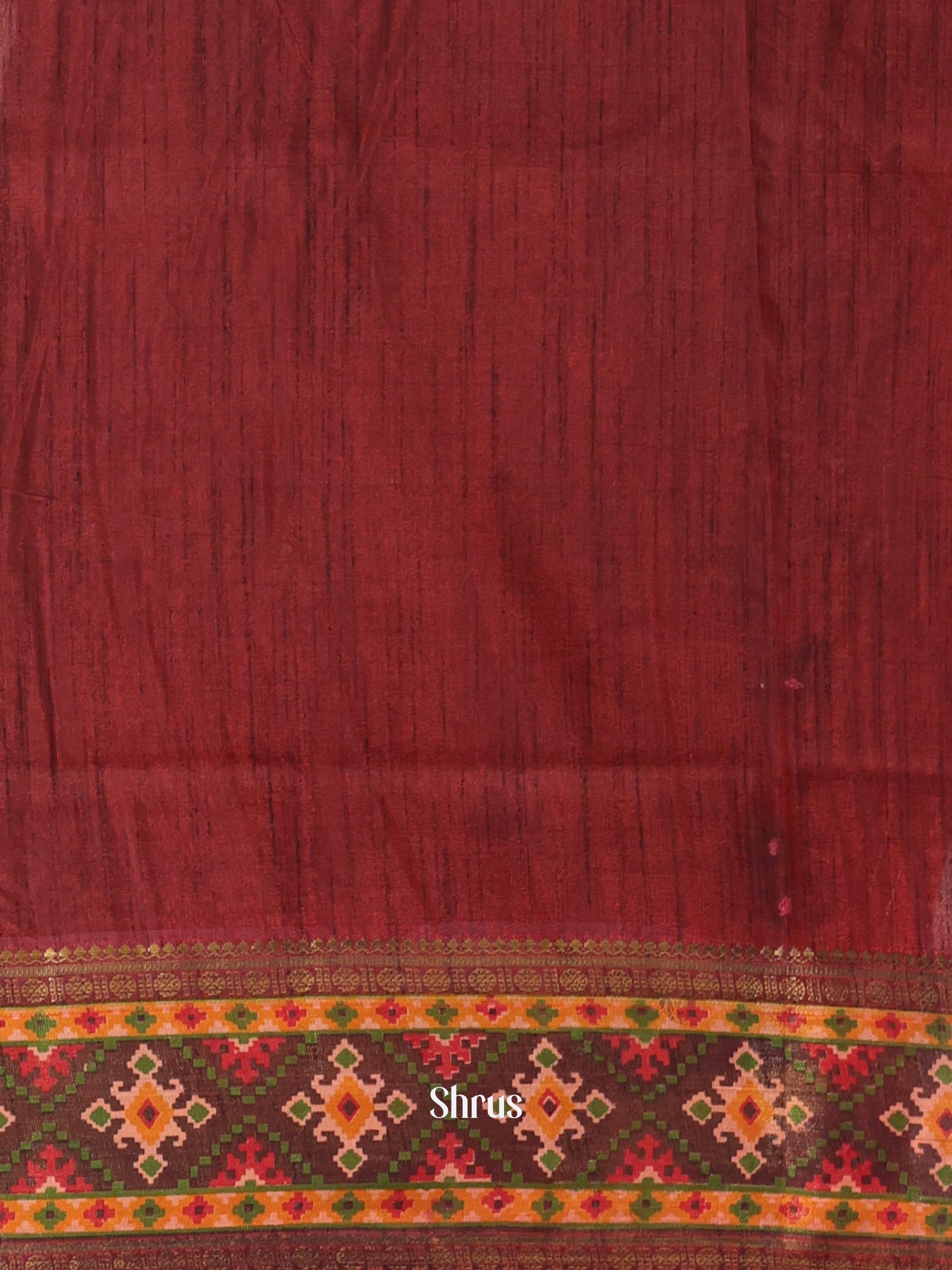 Red & Brown - Semi Patola Saree