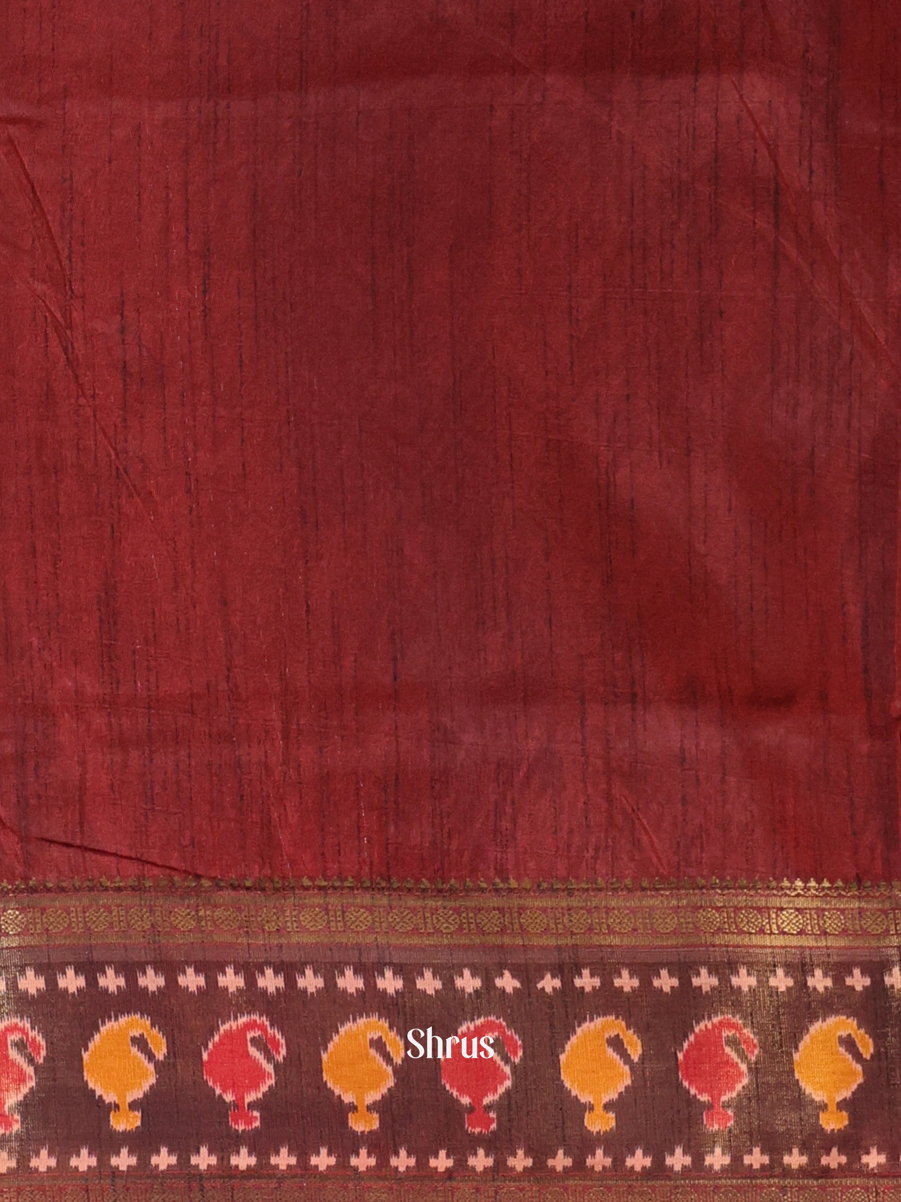 Red & Brown - Semi Patola Saree