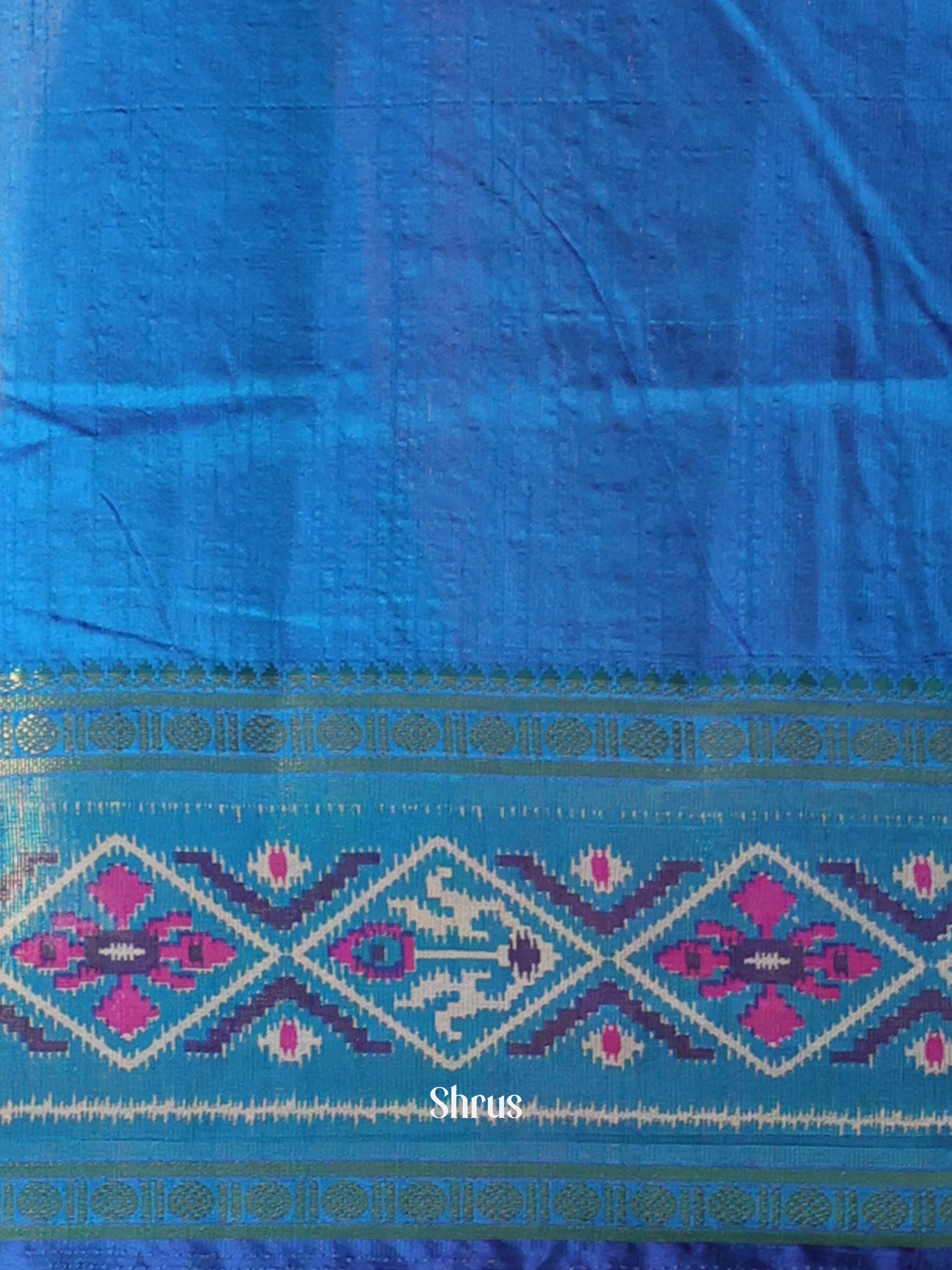 Purple & Blue- Semi Patola Saree