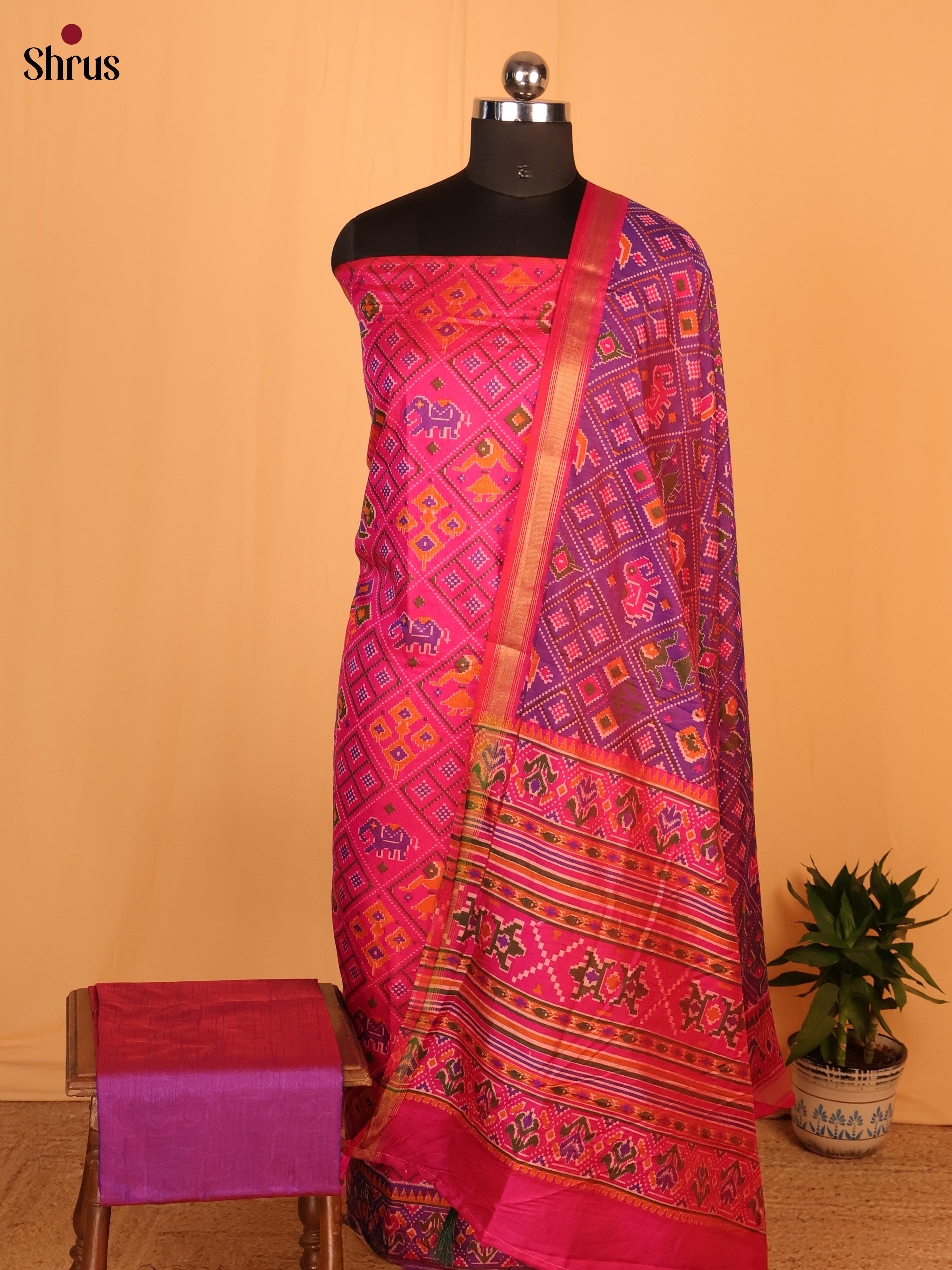 Pink & Purple  - Semi patola salwar