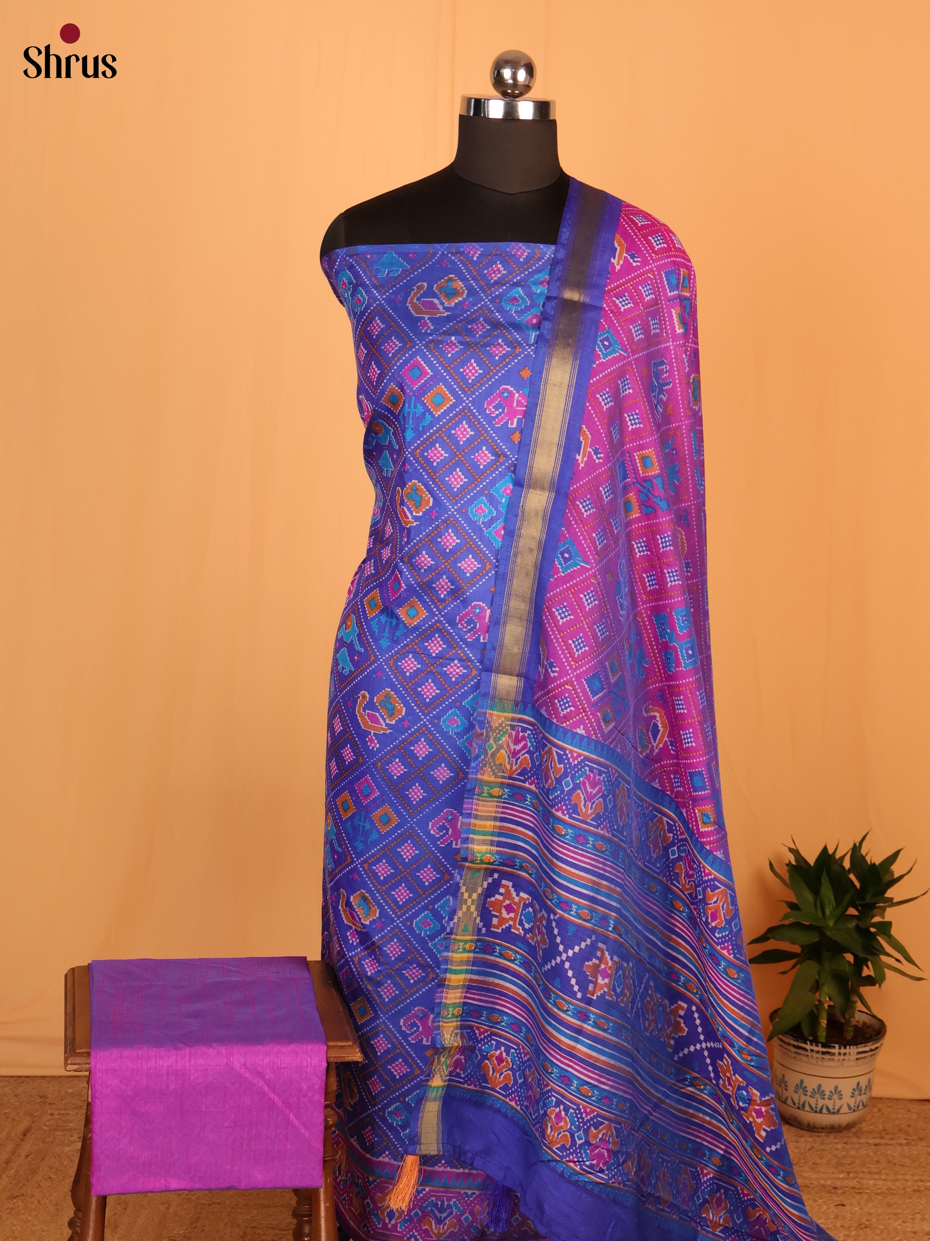 Blue & Purple - Semi patola salwar