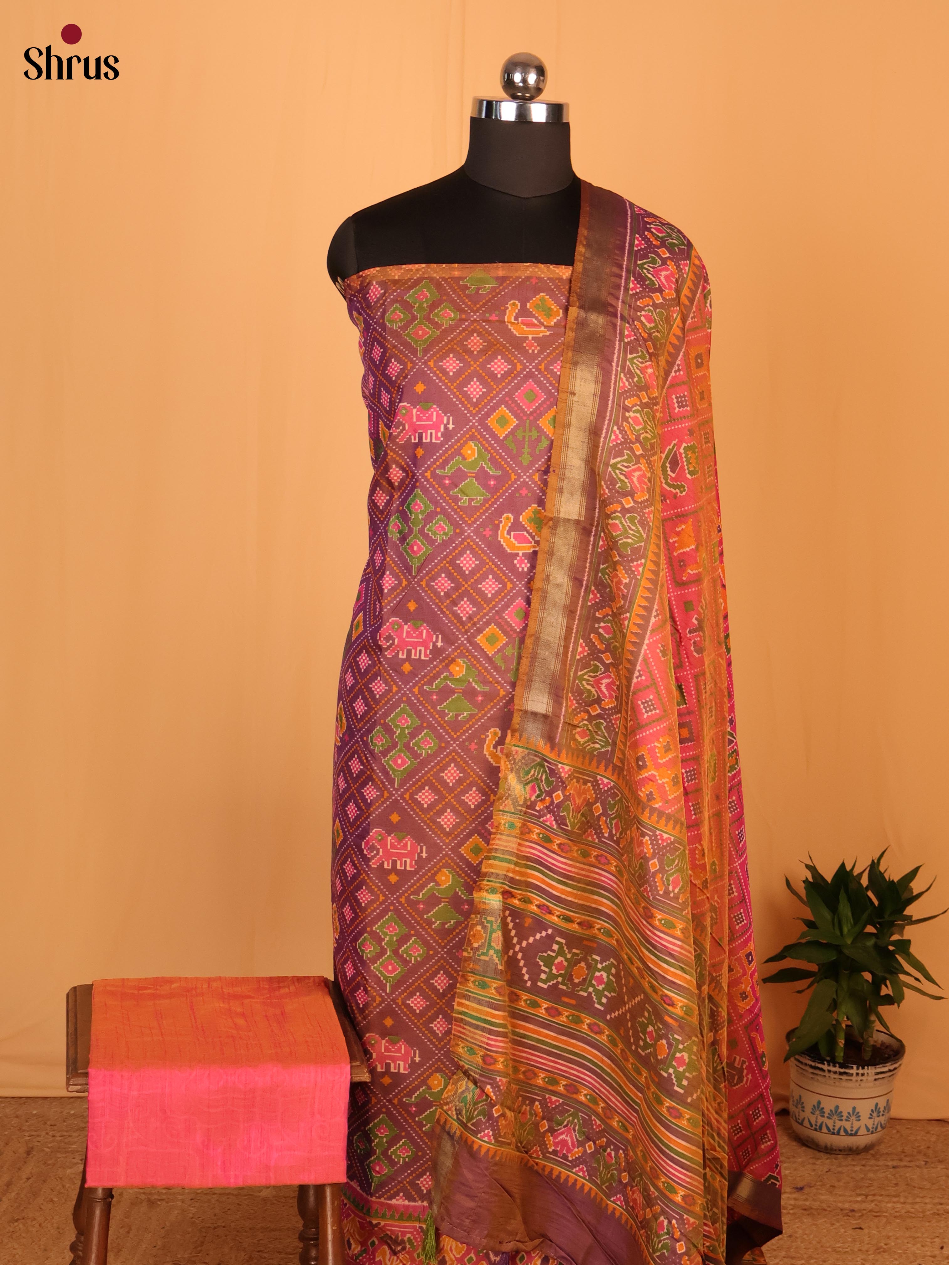 Purple & Pink - Semi patola salwar