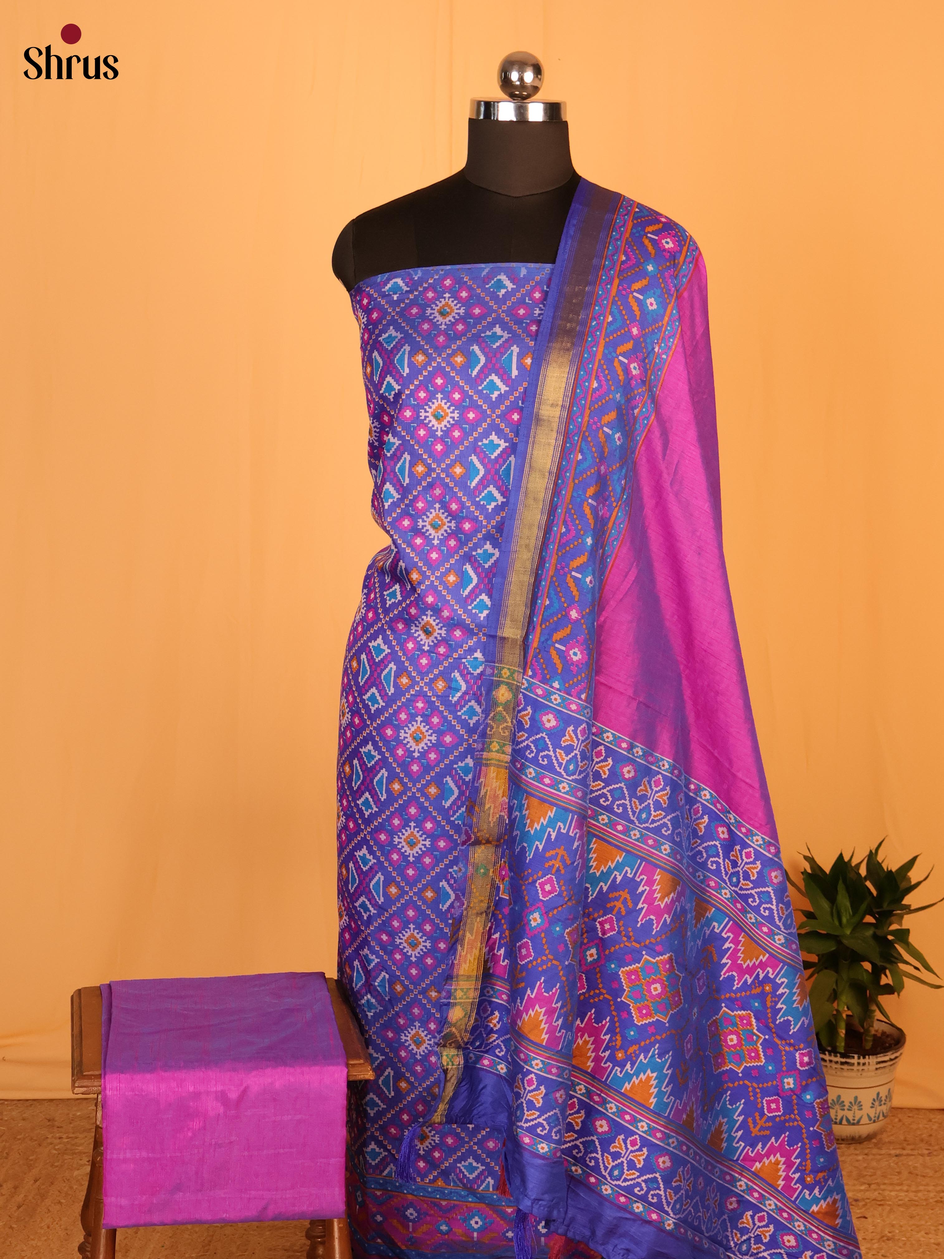 Purple & Pink - Semi patola salwar