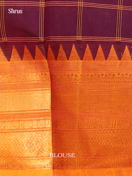 Violet & Orange - Chettinad Cotton Saree