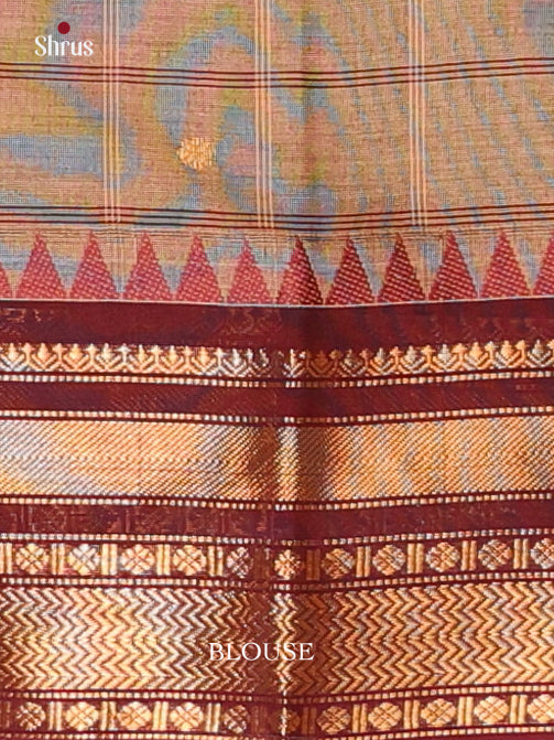 Grey & Maroon - Chettinad Cotton Saree