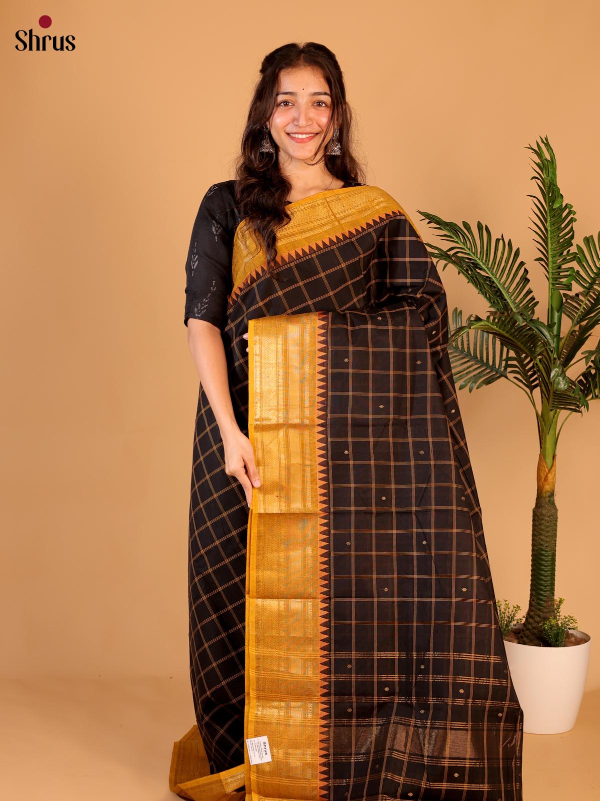 Brown & Mustard - Chettinad Cotton Saree