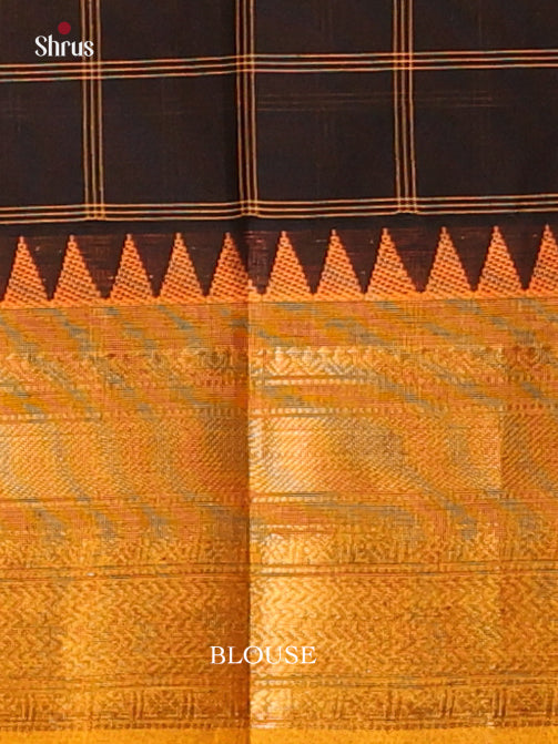 Brown & Mustard - Chettinad Cotton Saree