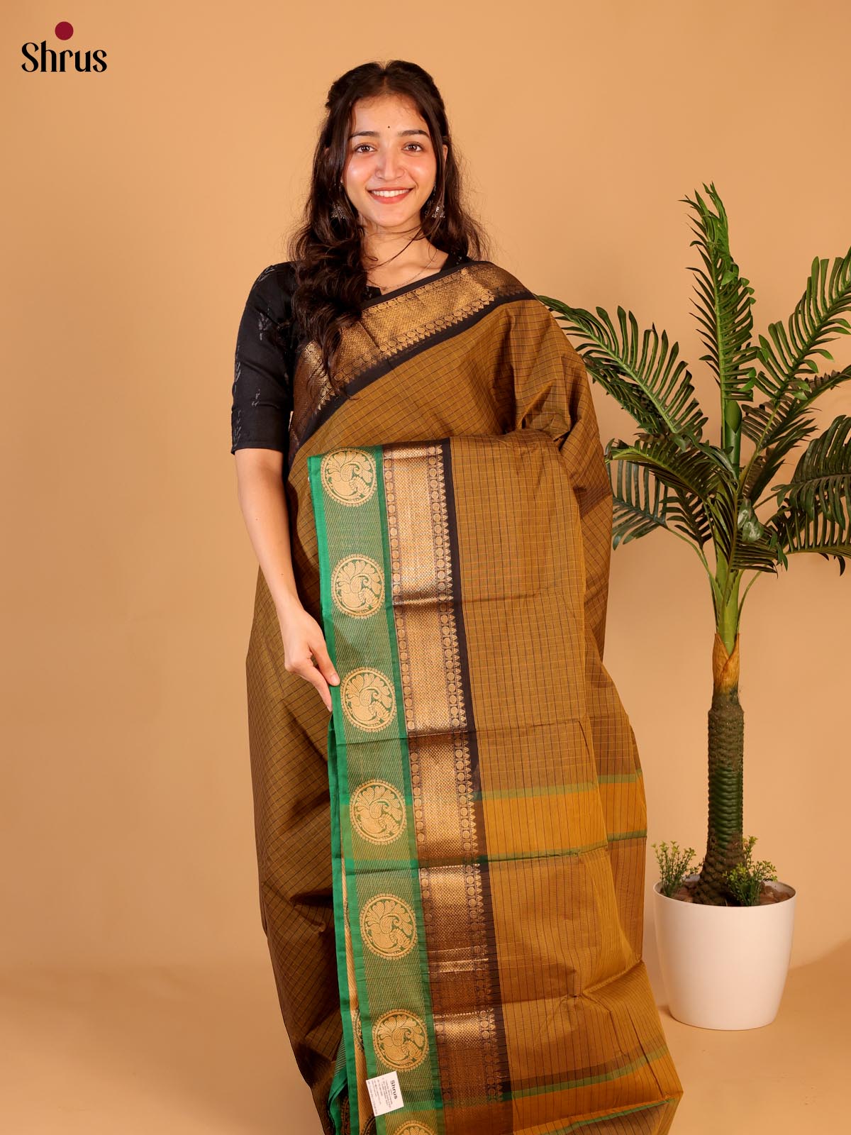 Mehandi & Green - Chettinad Cotton Saree