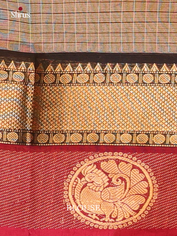 Grey & Brown - Chettinad Cotton Saree