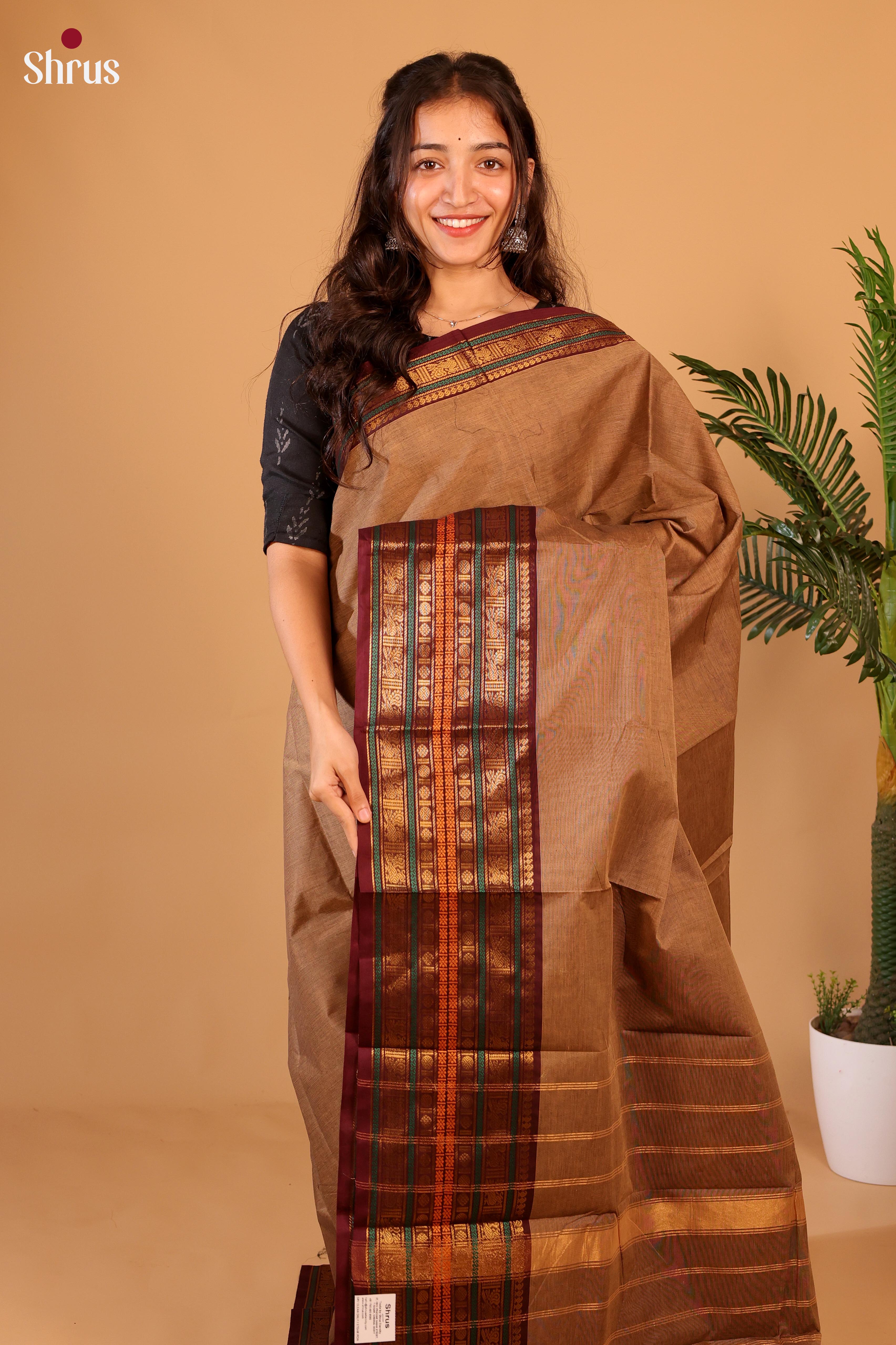 Biscuit & Brown - Chettinad Cotton Saree