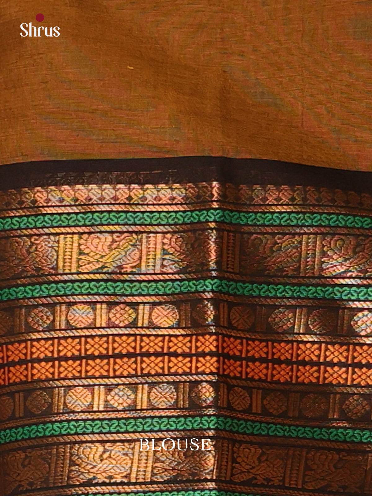 Mehandi & Black - Chettinad Cotton Saree