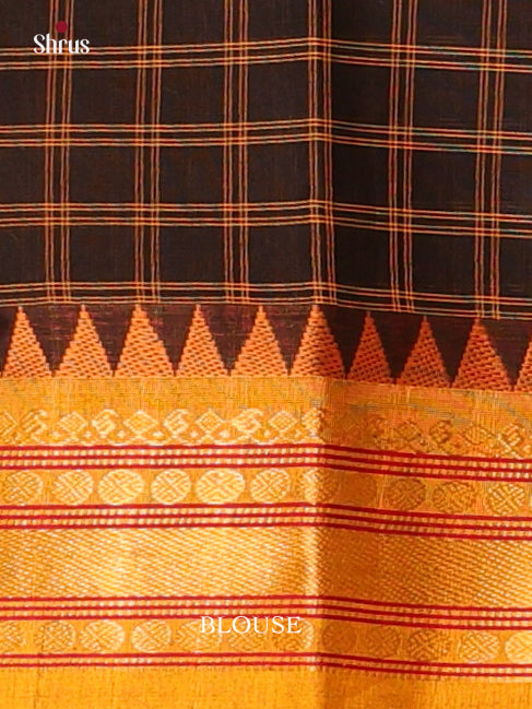 Black & Mustard  - Chettinad Cotton Saree