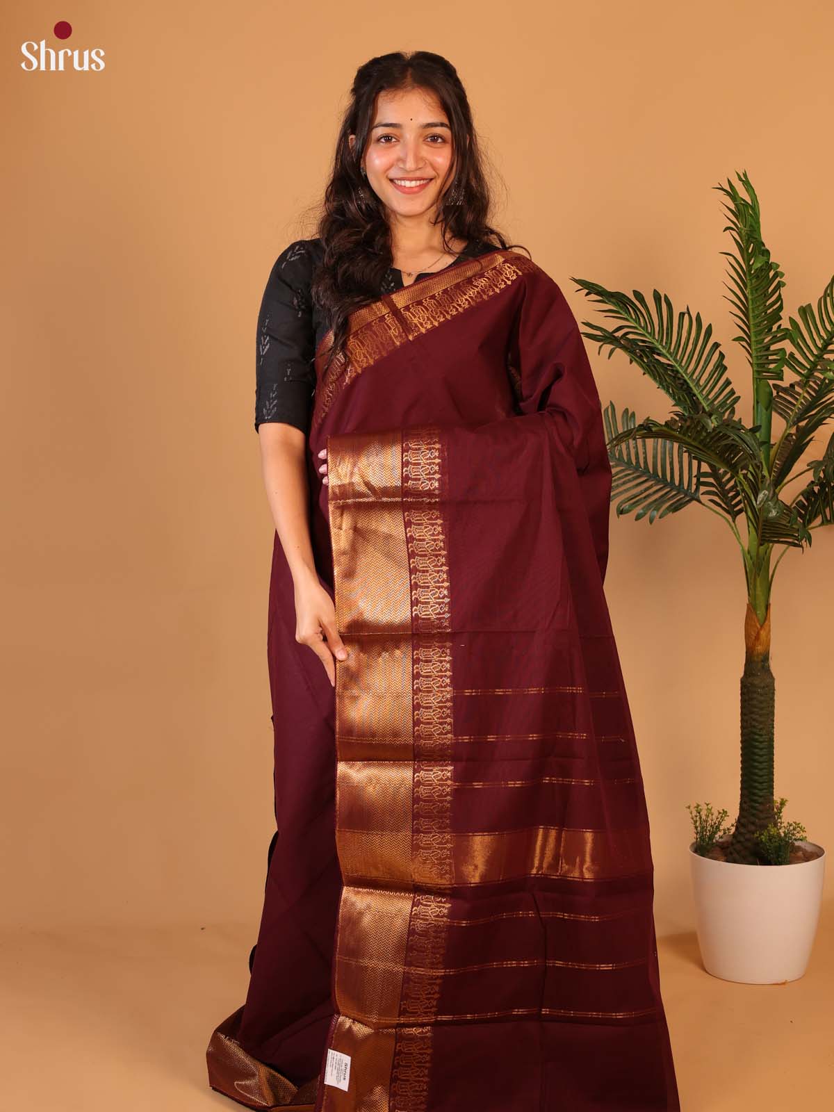 Maroon- Chettinad Cotton Saree