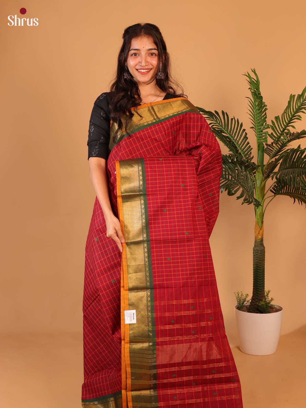 Red & Green - Chettinad Cotton Saree