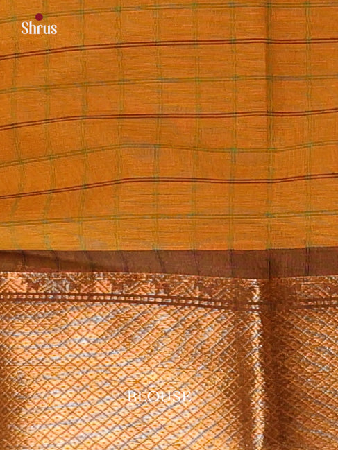 Mehandi & Brown - Chettinad Cotton Saree