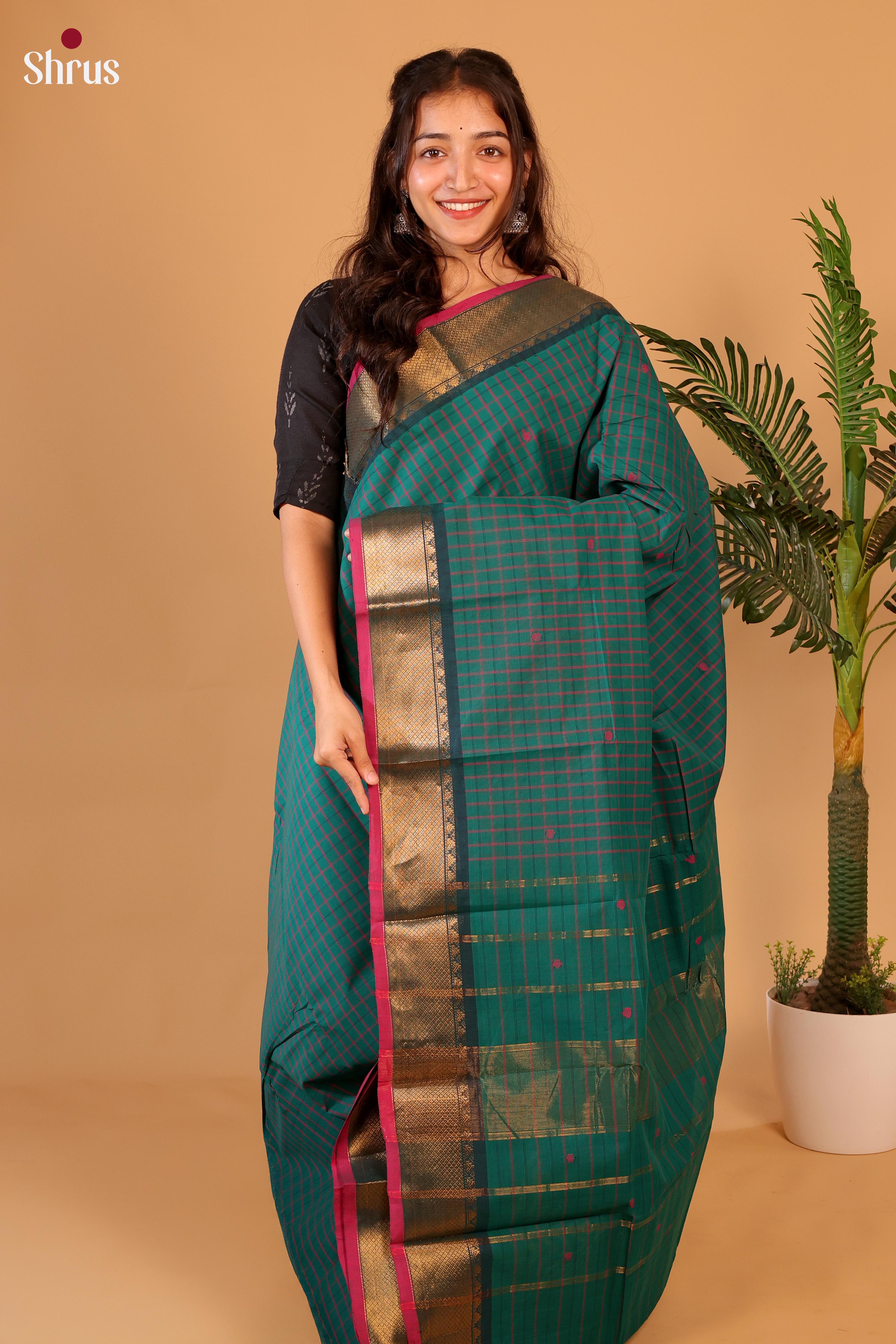 Green & Pink - Chettinad Cotton Saree