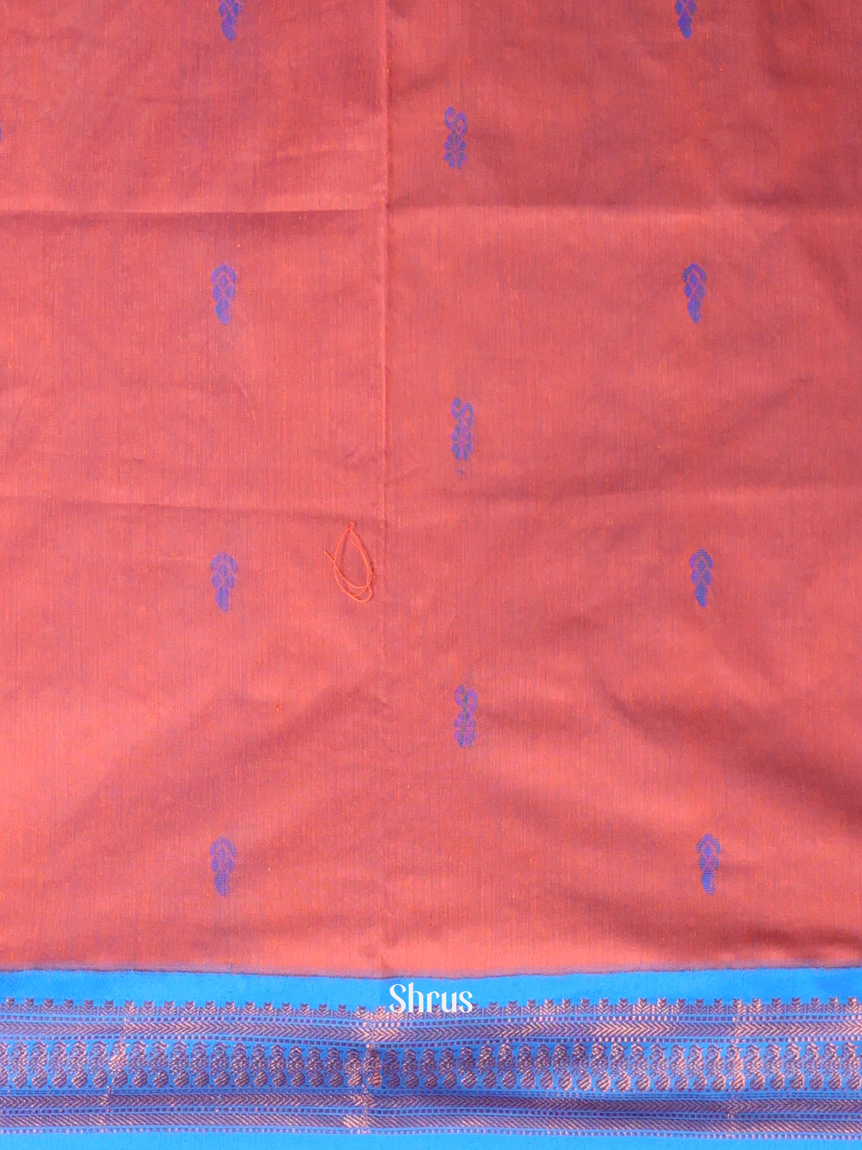 Peach & Blue - Kalyani Cotton salwar unstitch