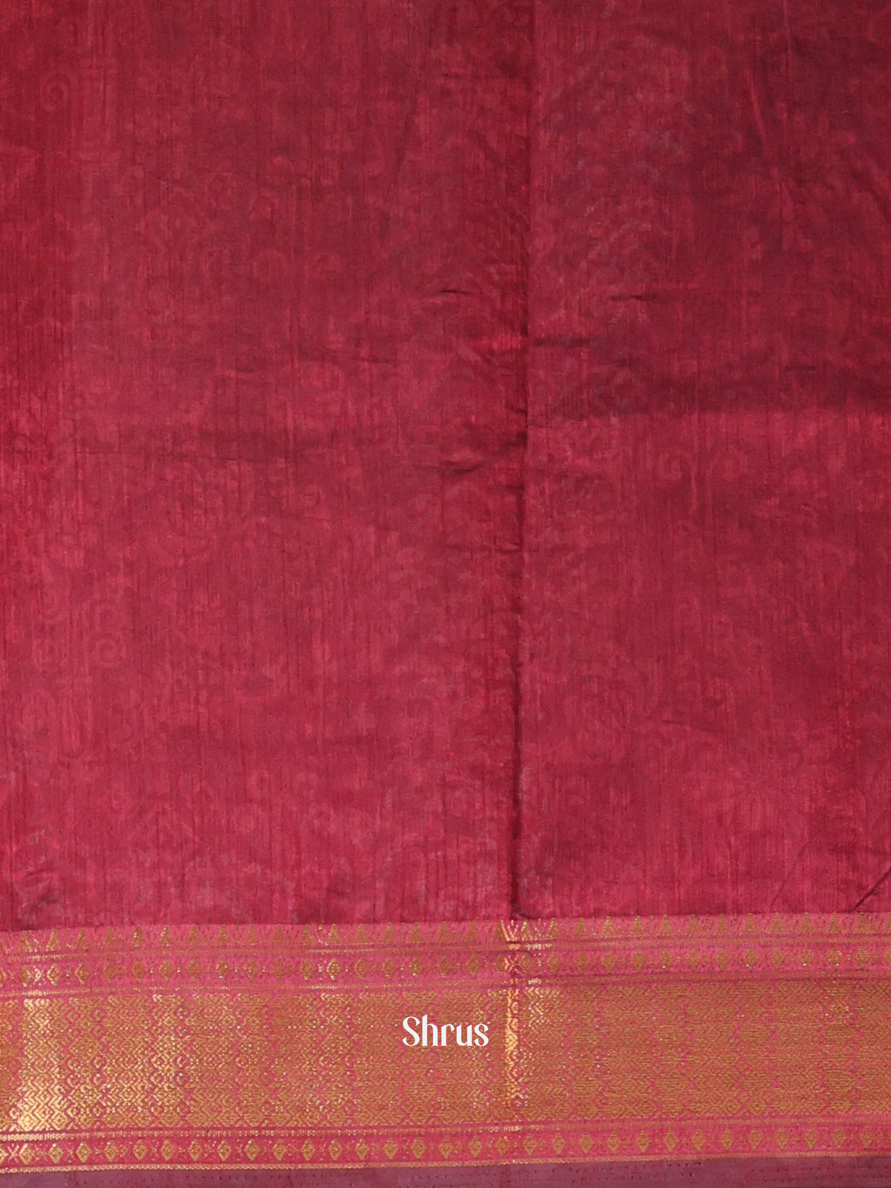 Black &  Maroon - Semi Patola Saree