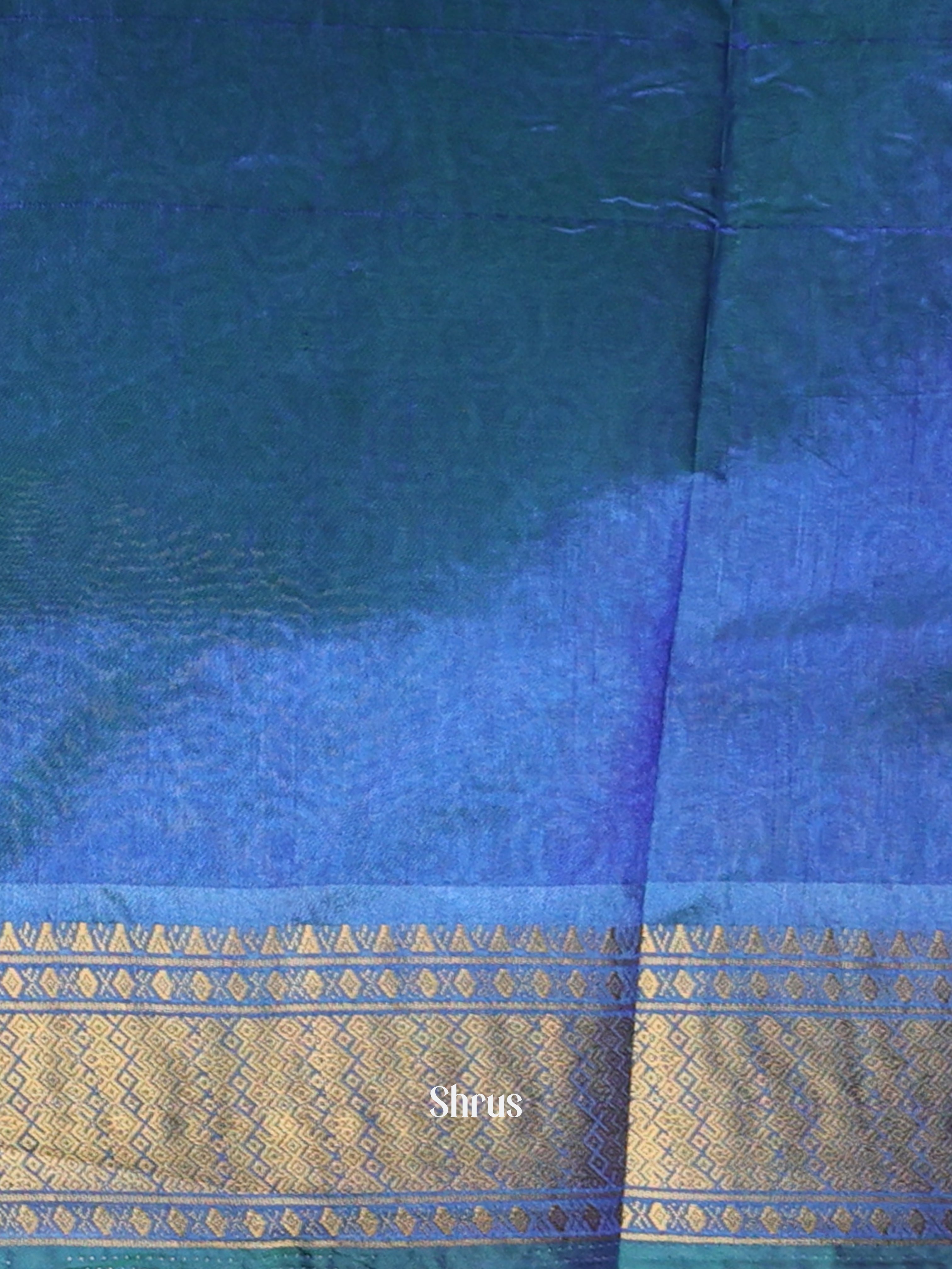 Green & Blue- Semi Patola Saree - Shop on Shrus.com