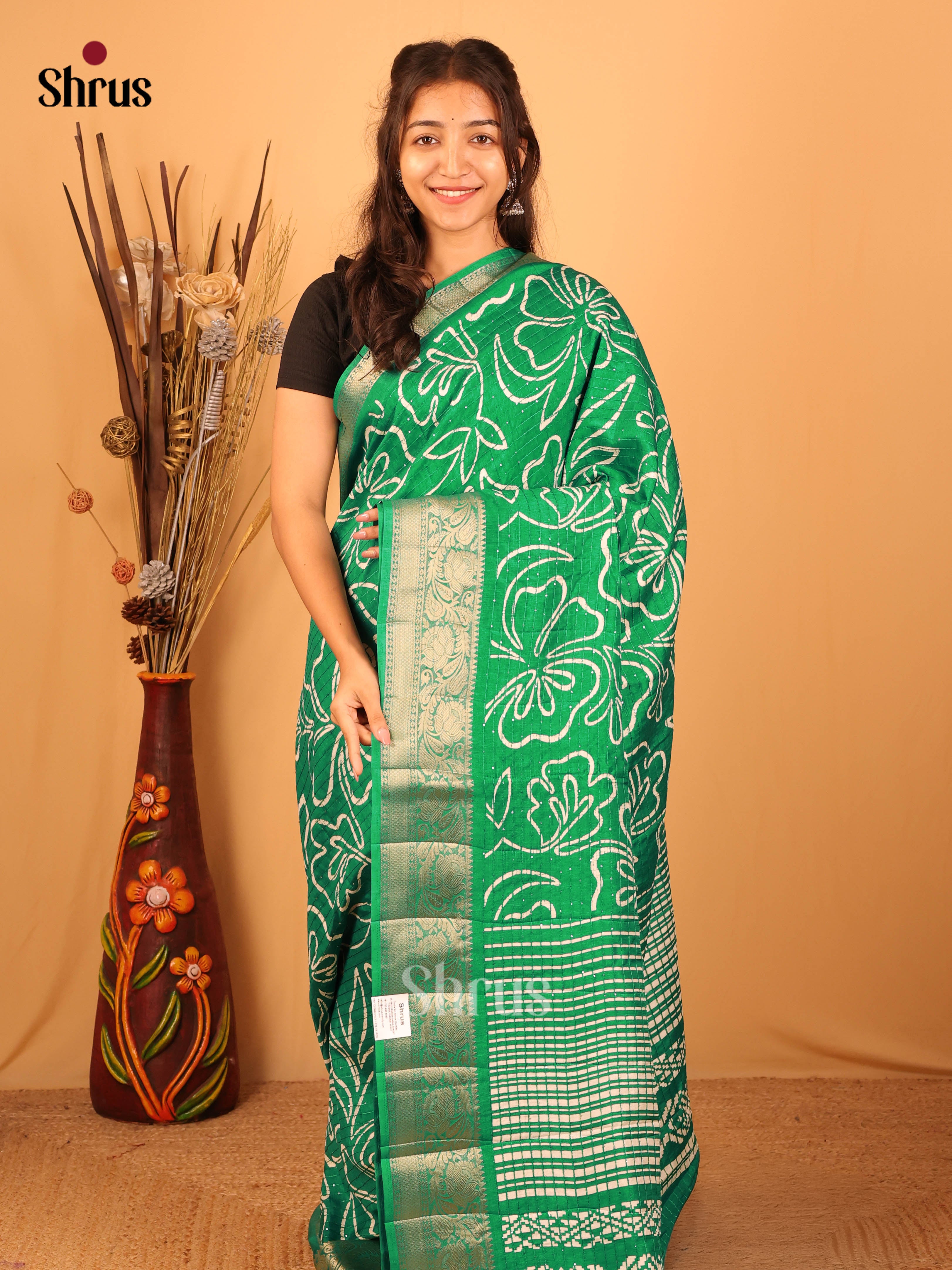 CKS21139 - Semi Tussar Saree - Shop on Shrus.com