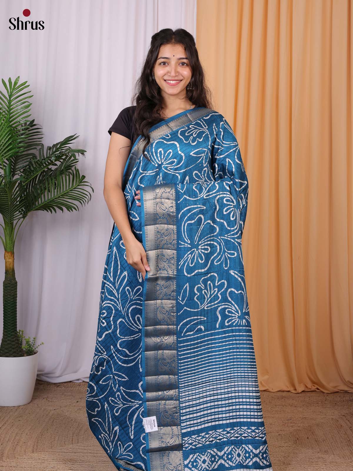 Blue - Semi Tussar Saree