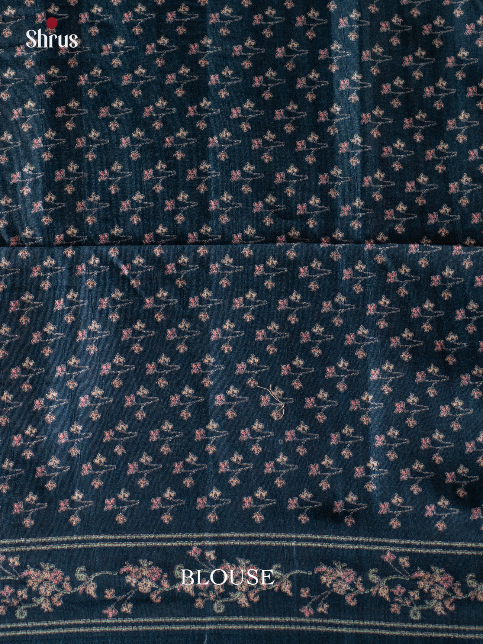 Blue - Printed Tussar Saree - Shop on Shrus.com